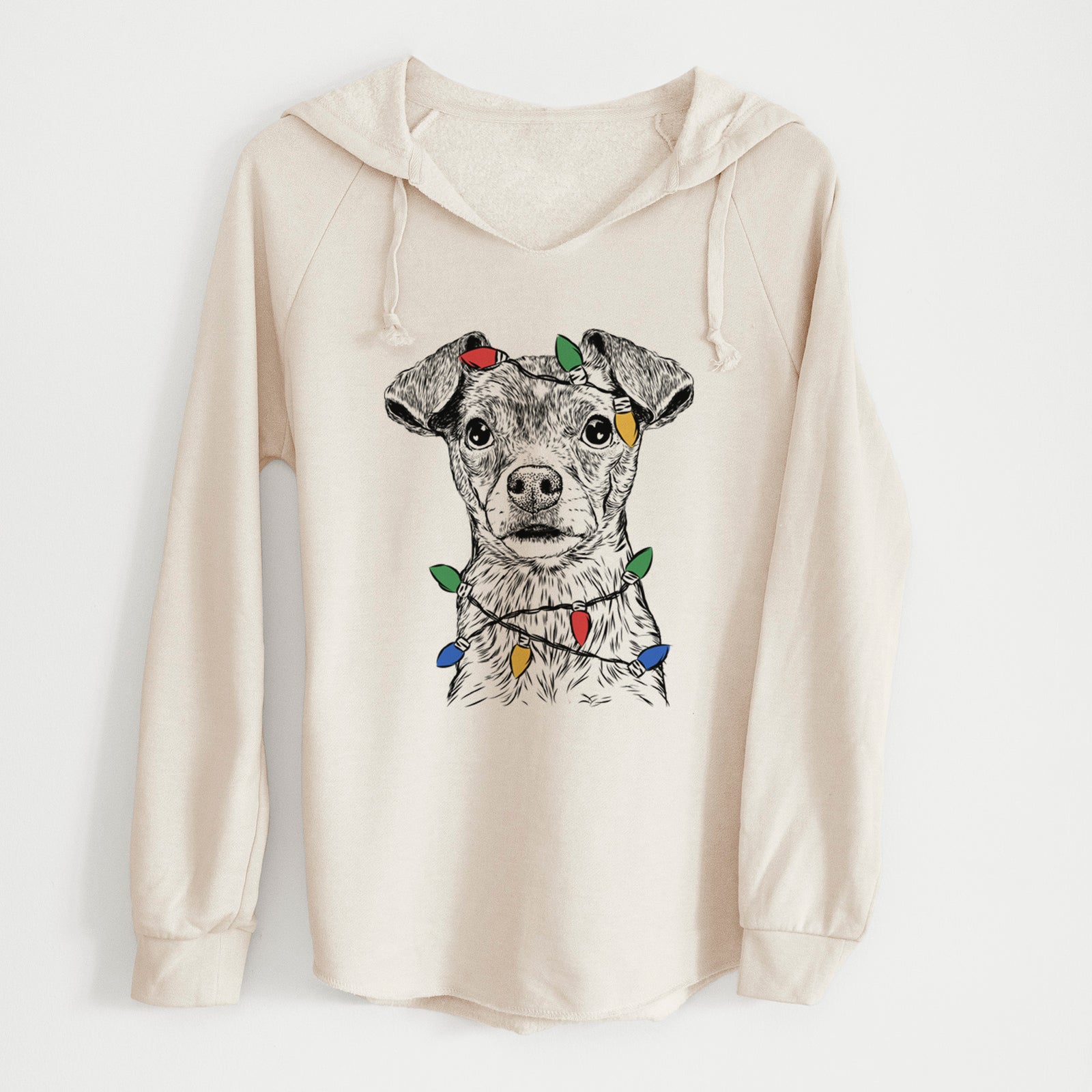 Christmas Lights Olive the Mixed Breed - Cali Wave Hooded Sweatshirt