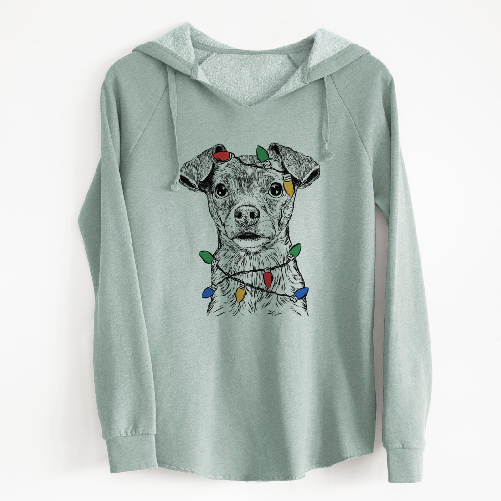 Christmas Lights Olive the Mixed Breed - Cali Wave Hooded Sweatshirt
