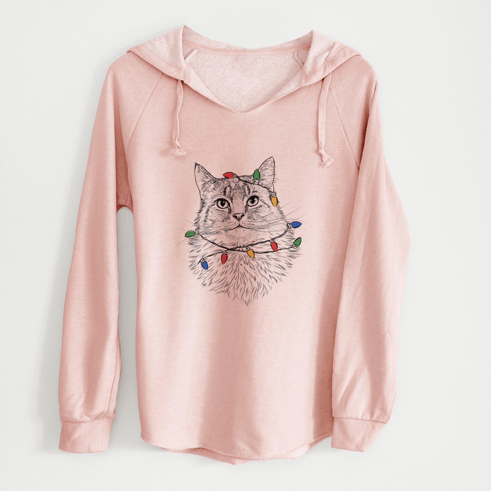 Christmas Lights Olive the Cat - Cali Wave Hooded Sweatshirt