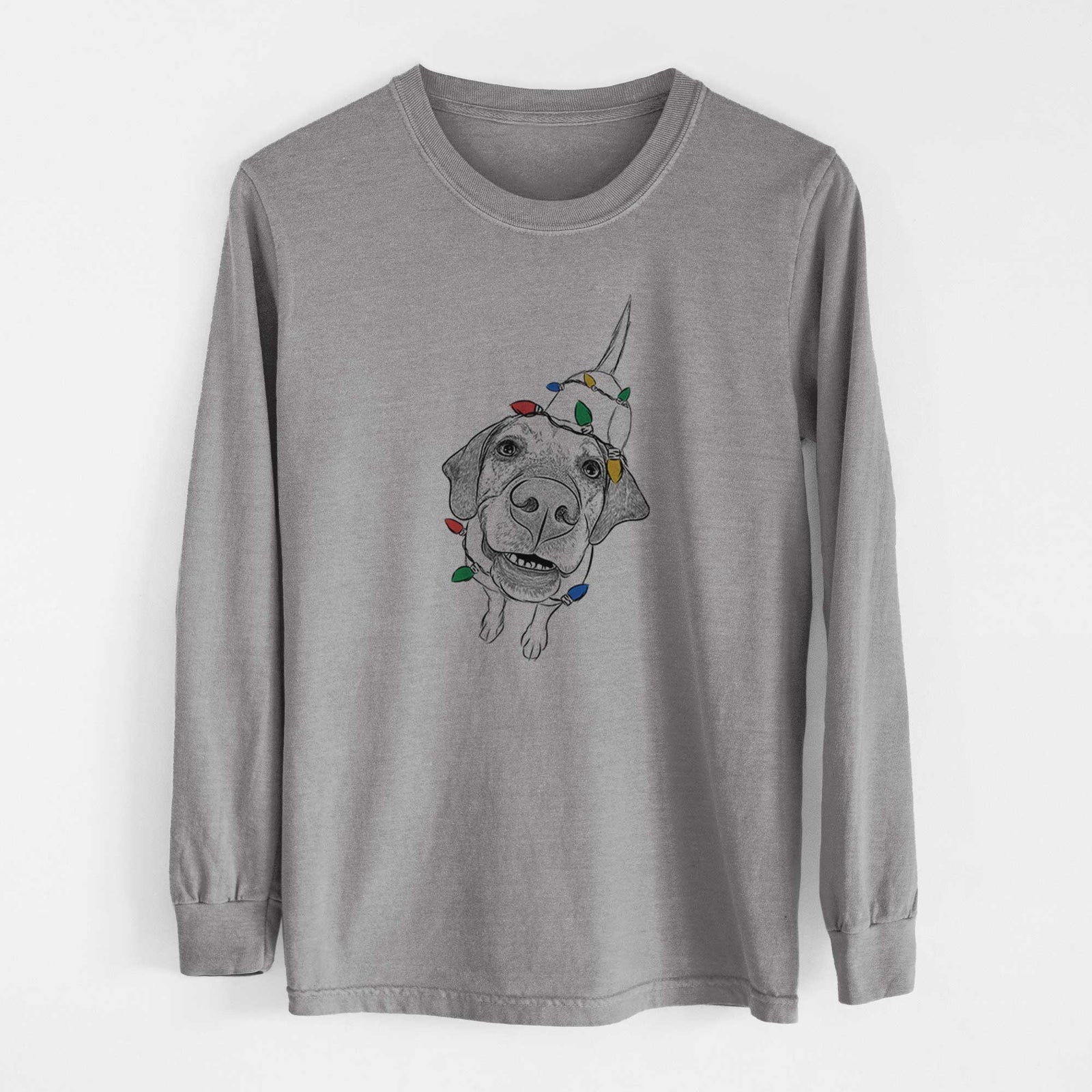 Christmas Lights Oquirrh the Vizsla - Heavyweight 100% Cotton Long Sleeve