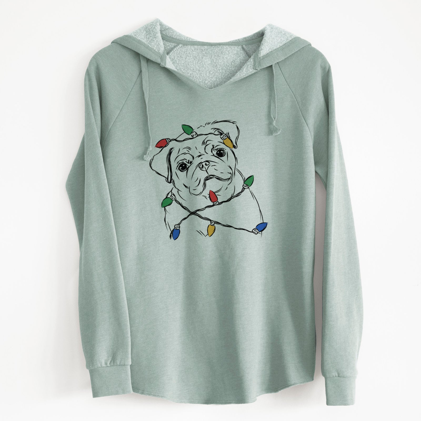Christmas Lights Otis the Pug - Cali Wave Hooded Sweatshirt