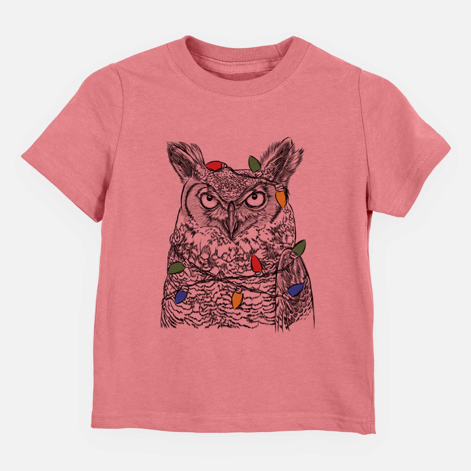 Christmas Lights Ozwald the Grey Horned Owl - Kids/Youth/Toddler Shirt