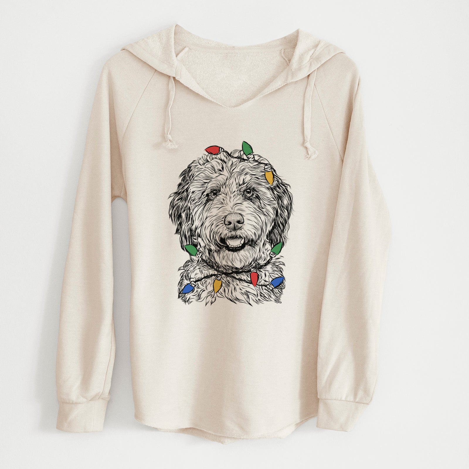 Christmas Lights Palmer the Aussiedoodle - Cali Wave Hooded Sweatshirt