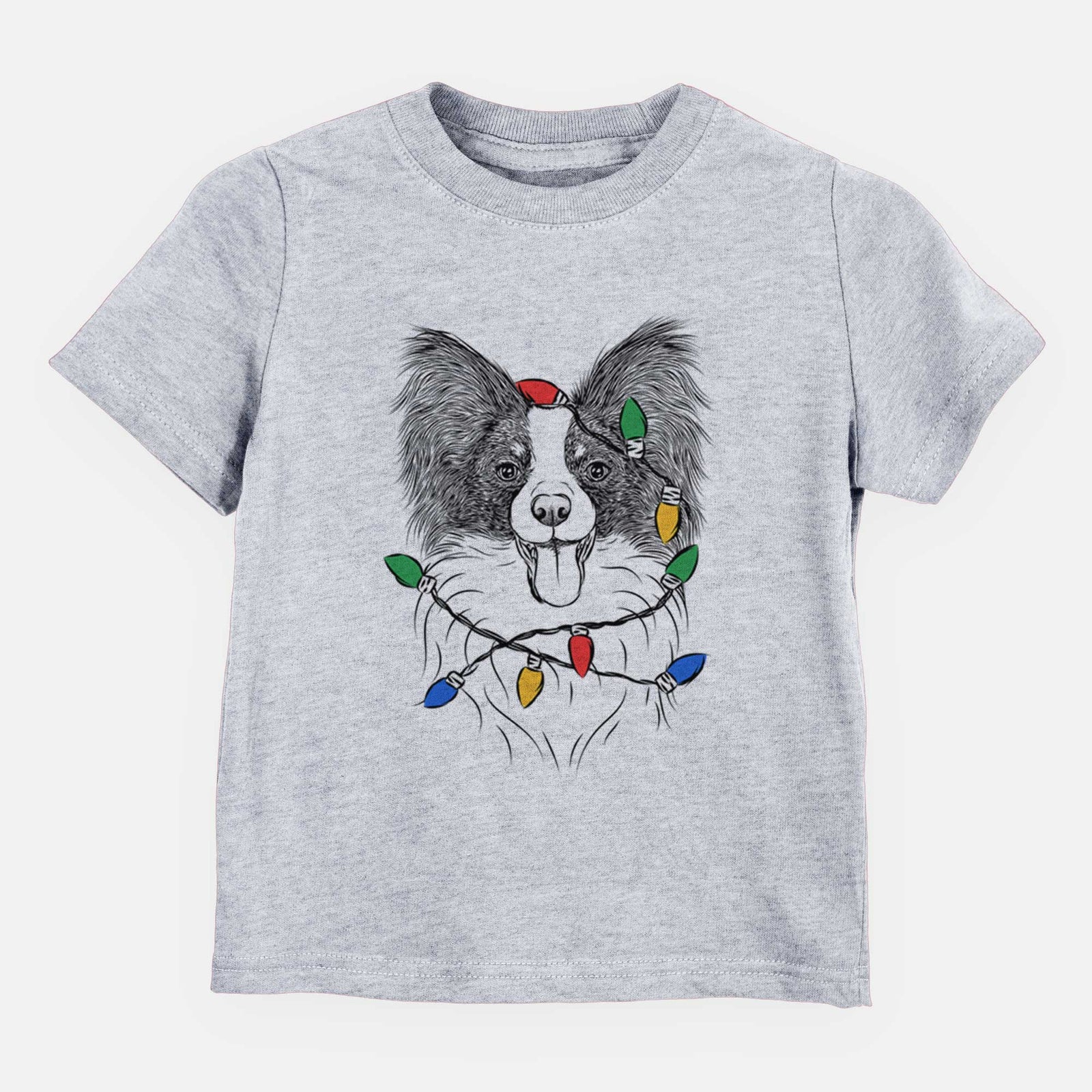 Christmas Lights Patrick the Papillon - Kids/Youth/Toddler Shirt