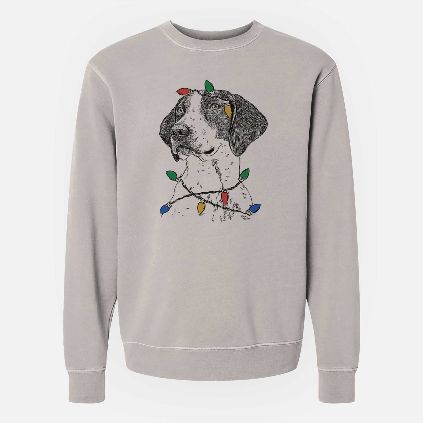 Christmas Lights Payton the Mixed Breed - Unisex Pigment Dyed Crew Sweatshirt