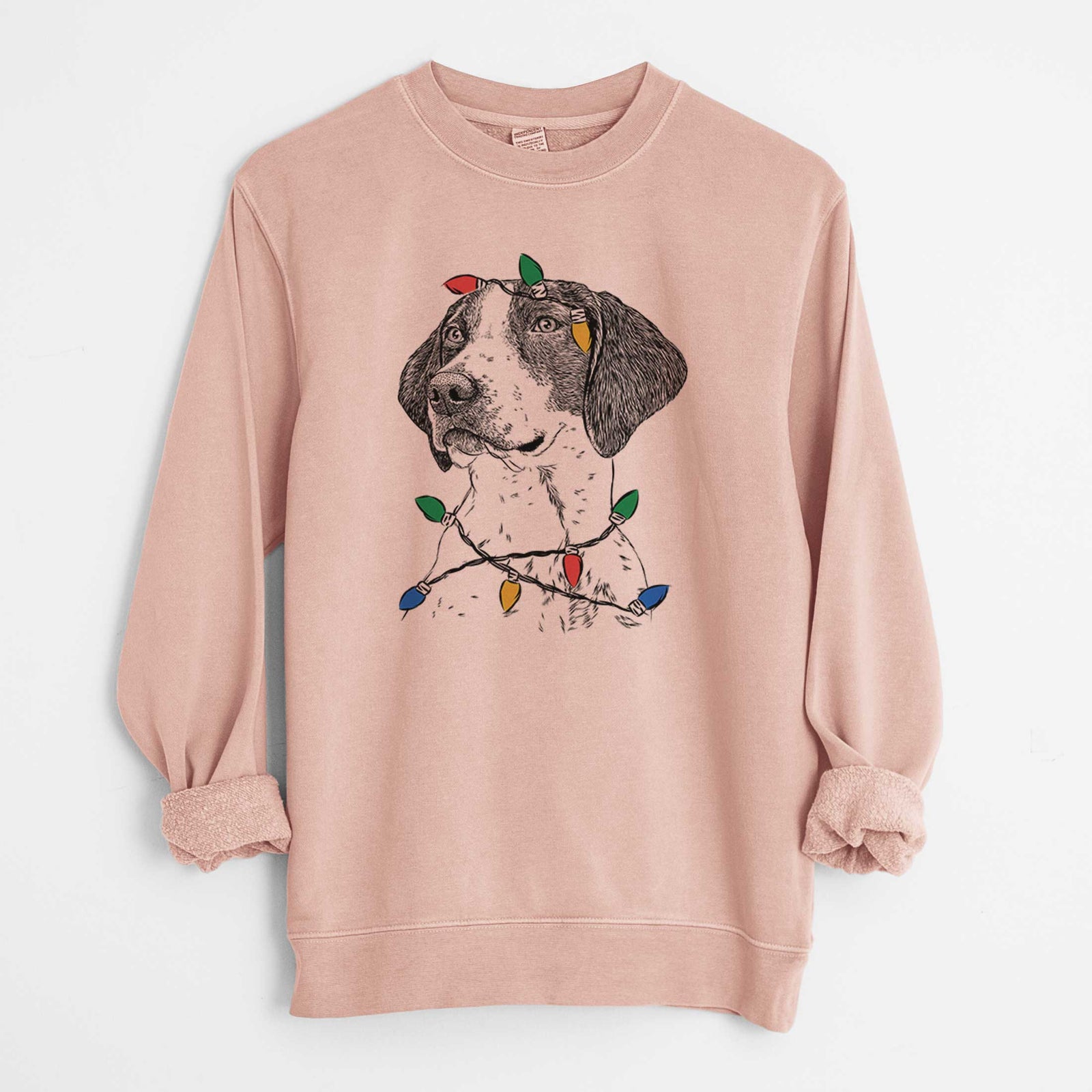 Christmas Lights Payton the Mixed Breed - Unisex Pigment Dyed Crew Sweatshirt