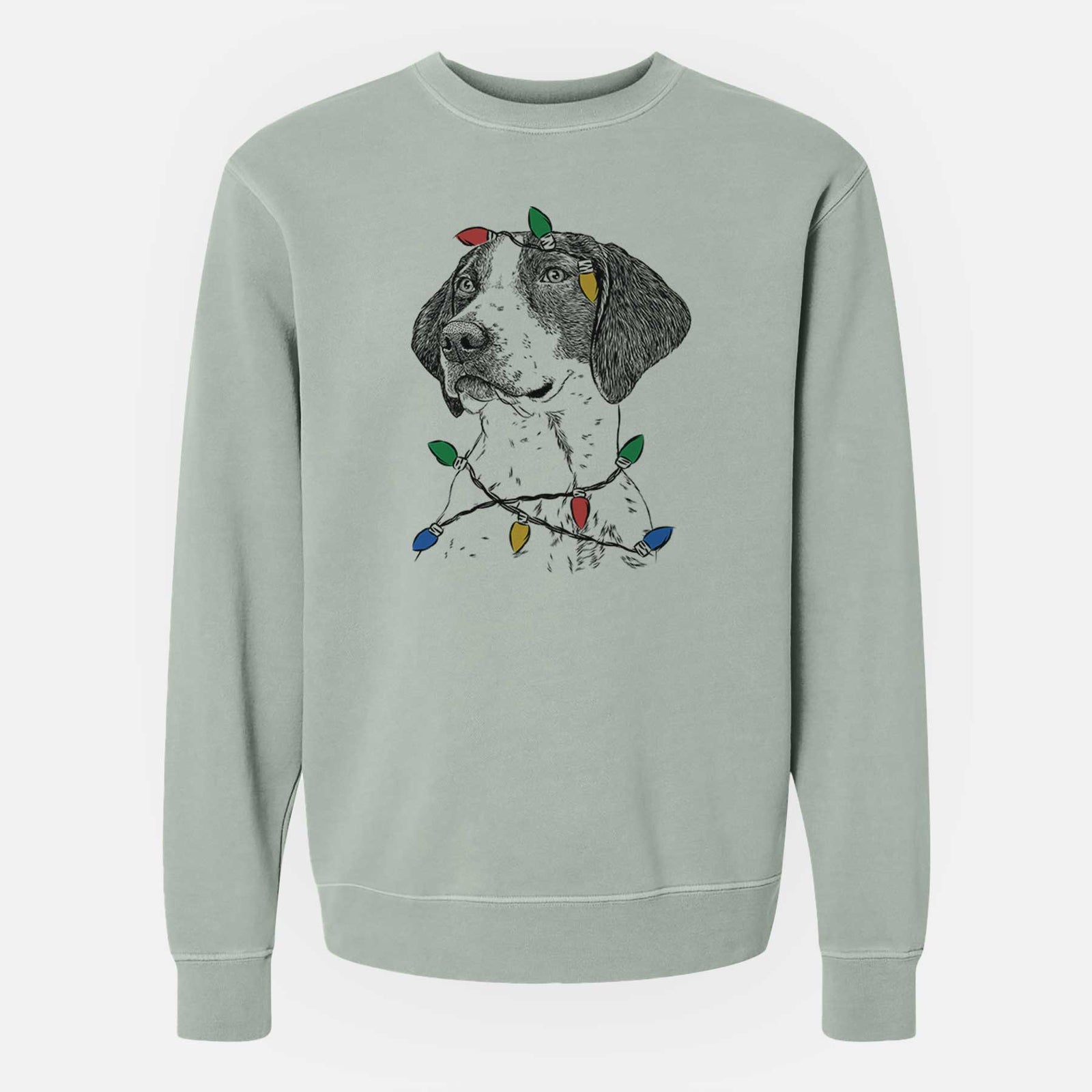Christmas Lights Payton the Mixed Breed - Unisex Pigment Dyed Crew Sweatshirt