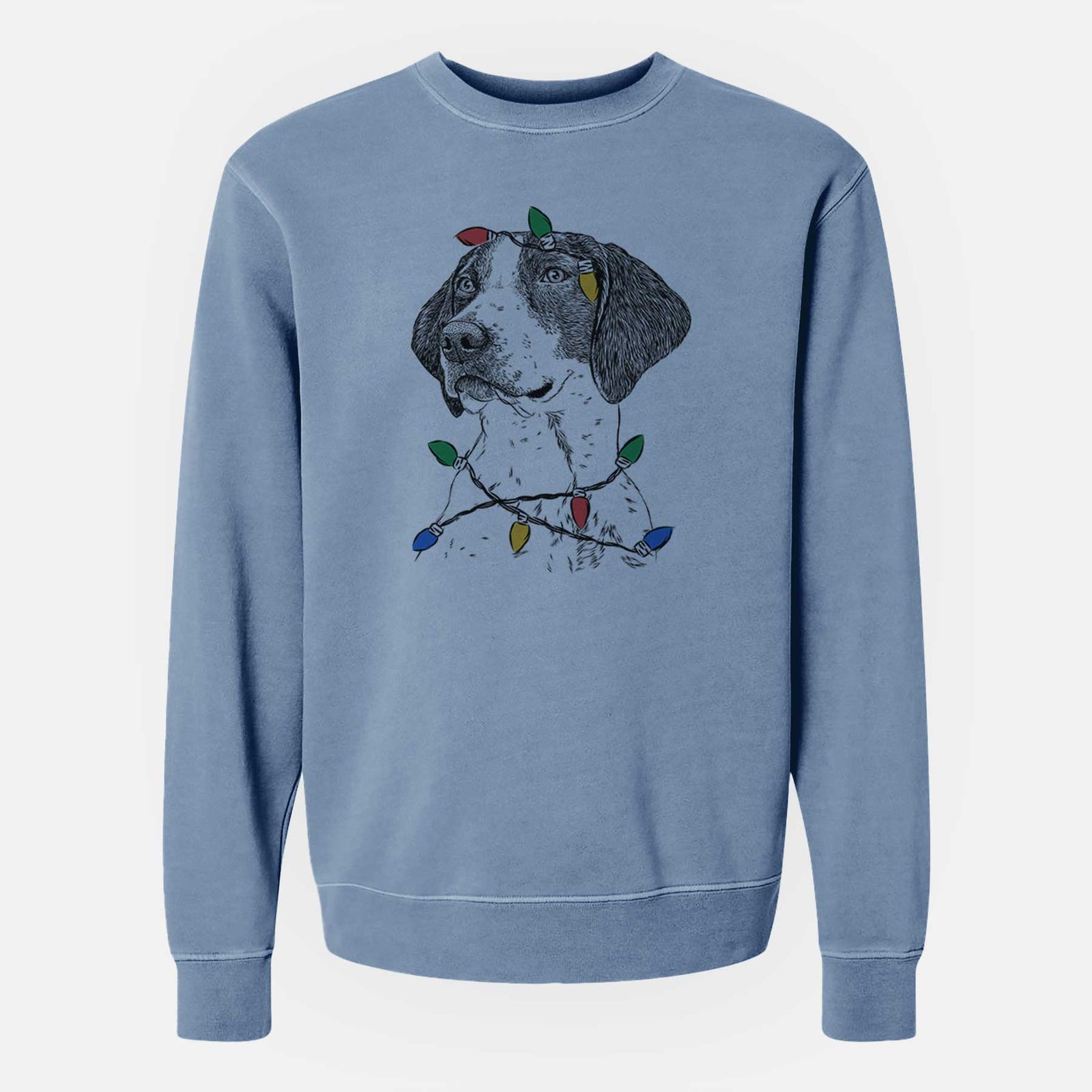 Christmas Lights Payton the Mixed Breed - Unisex Pigment Dyed Crew Sweatshirt