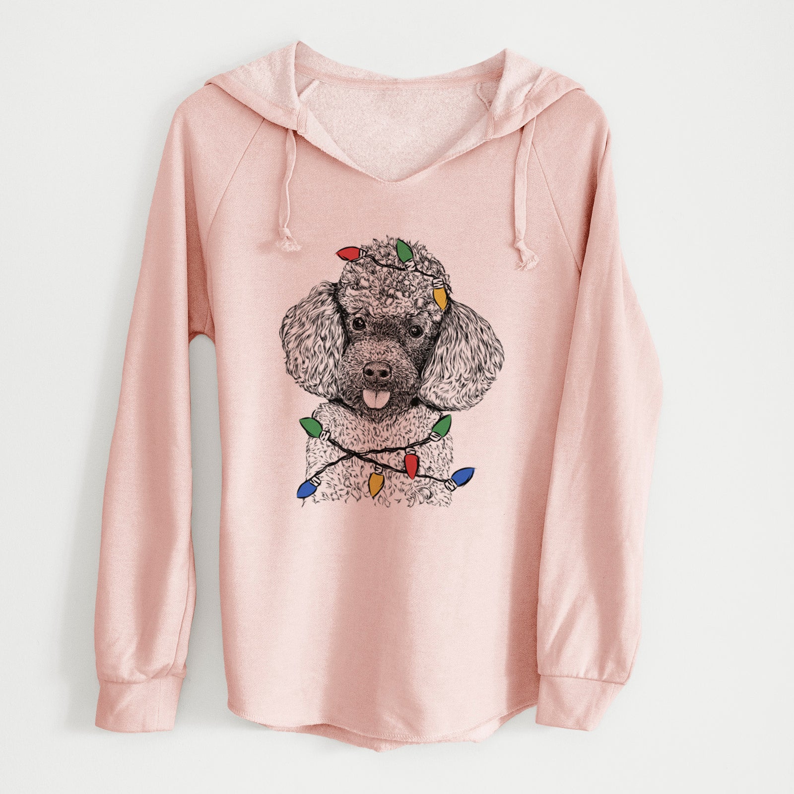Christmas Lights George the Toy Poodle - Cali Wave Hooded Sweatshirt