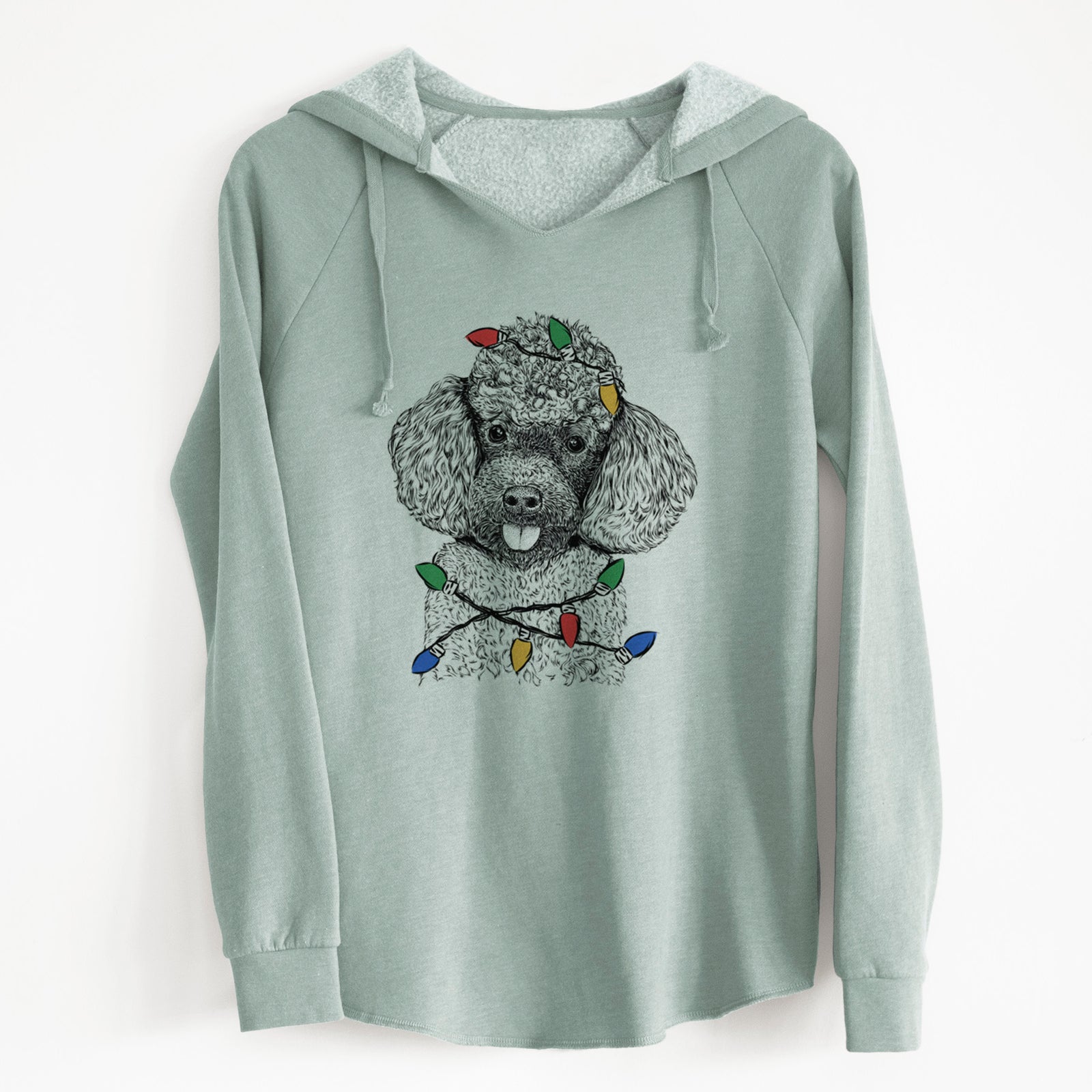 Christmas Lights George the Toy Poodle - Cali Wave Hooded Sweatshirt