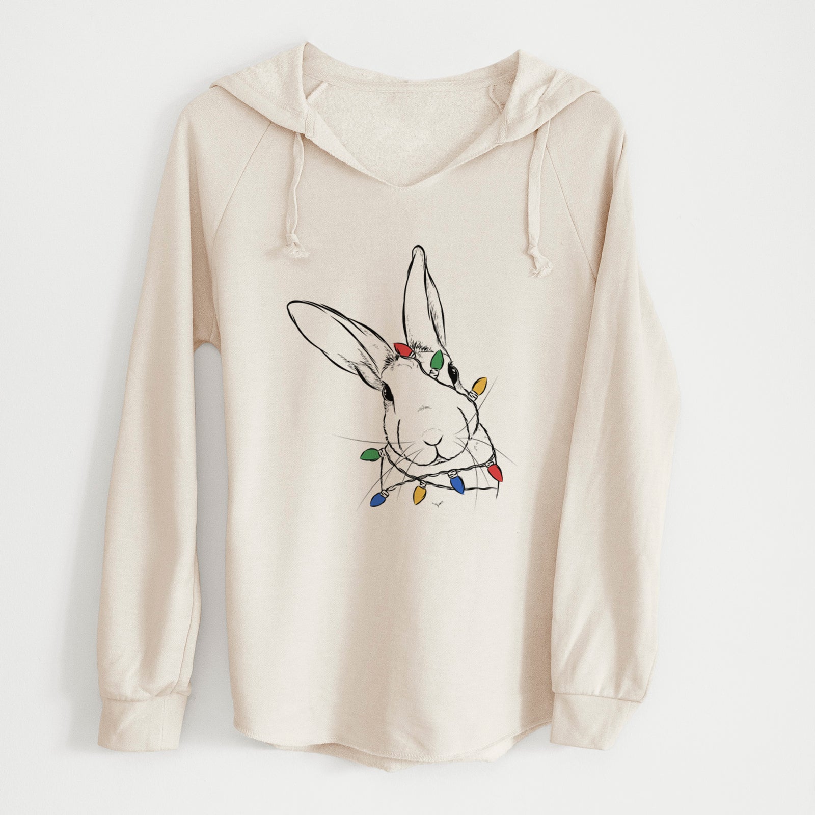 Christmas Lights Penny the Belgian Hare - Cali Wave Hooded Sweatshirt
