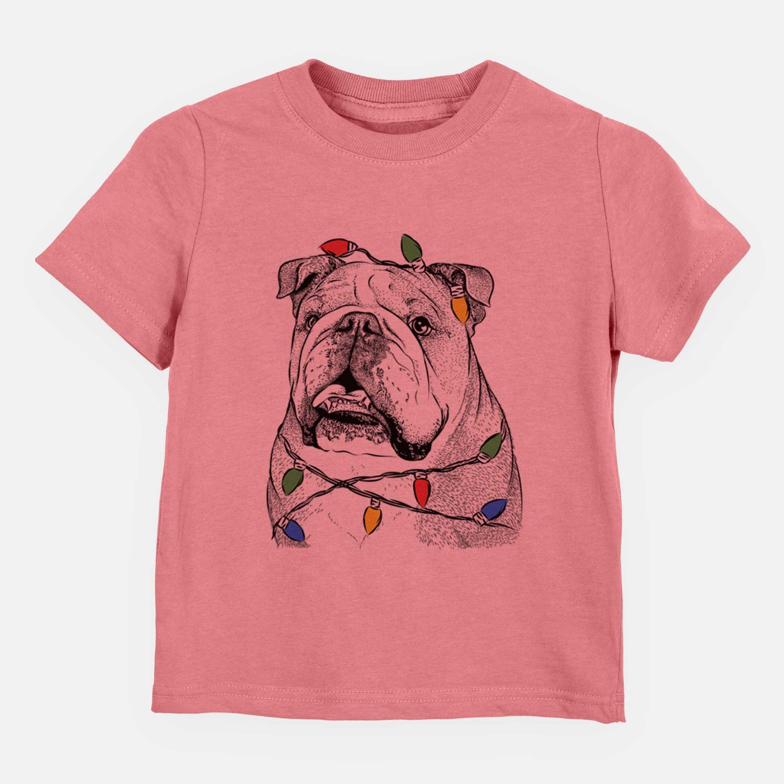 Christmas Lights Piggy the English Bulldog - Kids/Youth/Toddler Shirt