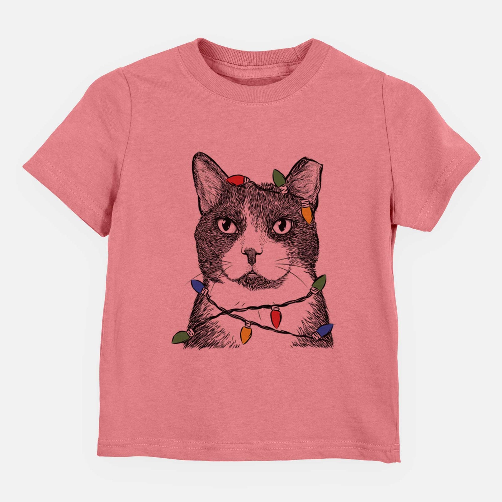 Christmas Lights Pinky the Tuxedo Cat - Kids/Youth/Toddler Shirt