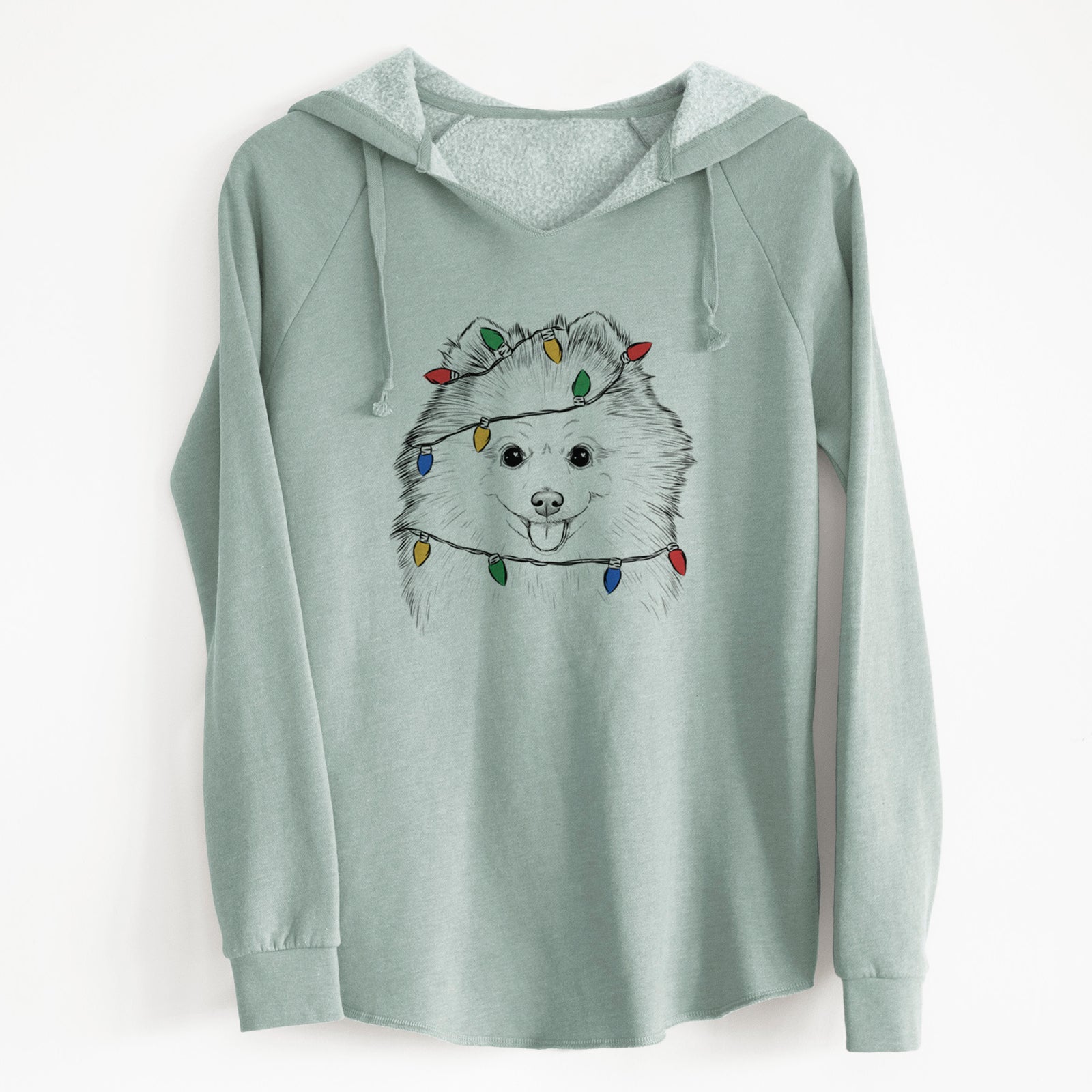 Christmas Lights Piper Jo the Pomeranian - Cali Wave Hooded Sweatshirt