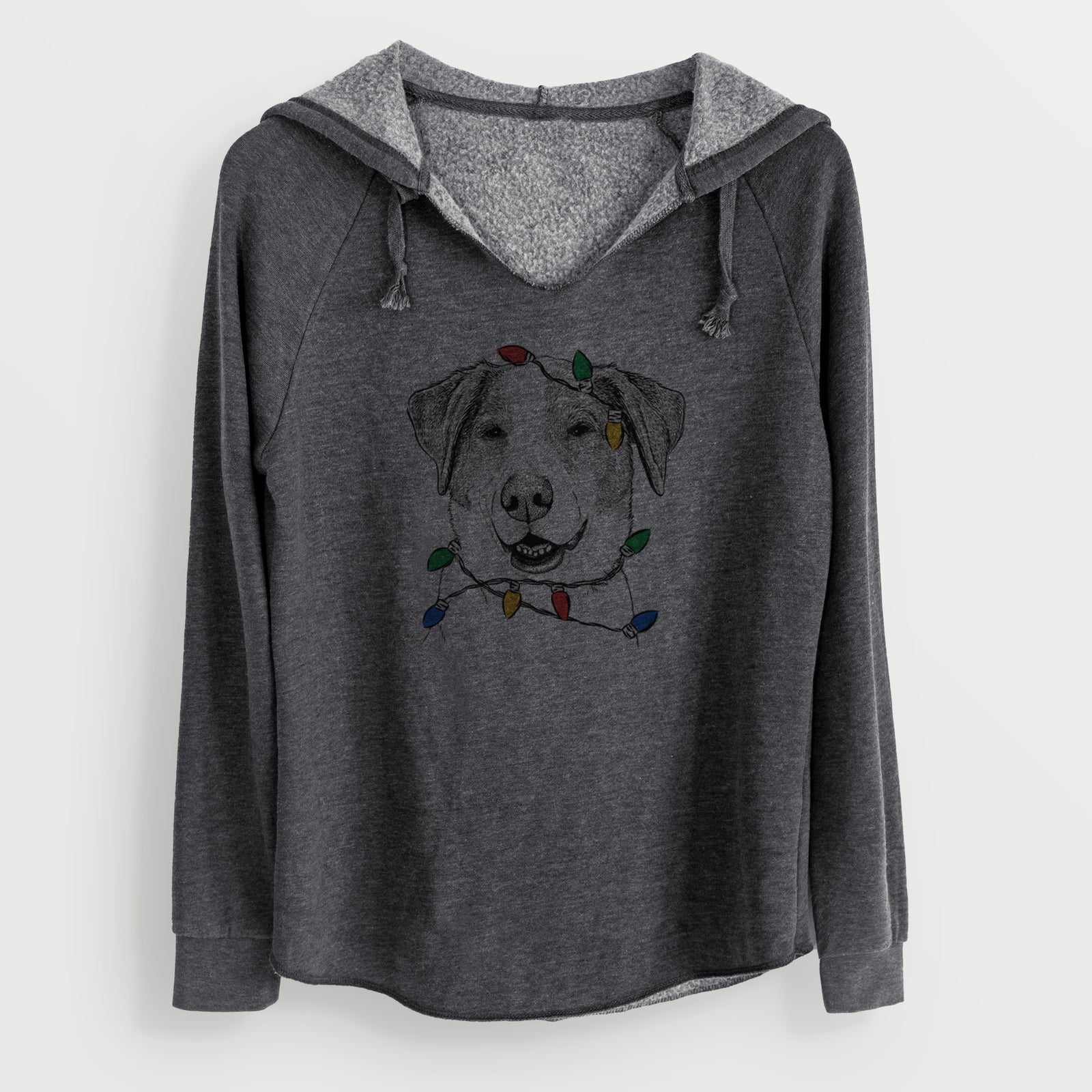 Christmas Lights Piper Pilot the Hound Mix - Cali Wave Hooded Sweatshirt