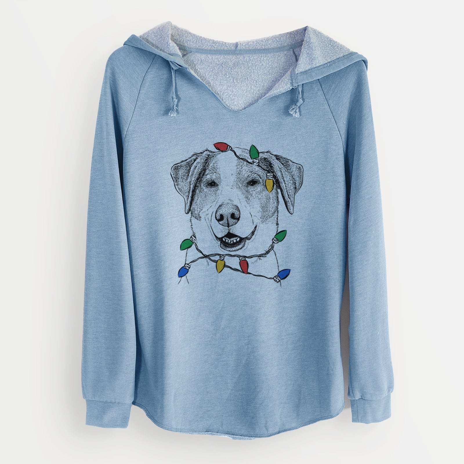 Christmas Lights Piper Pilot the Hound Mix - Cali Wave Hooded Sweatshirt