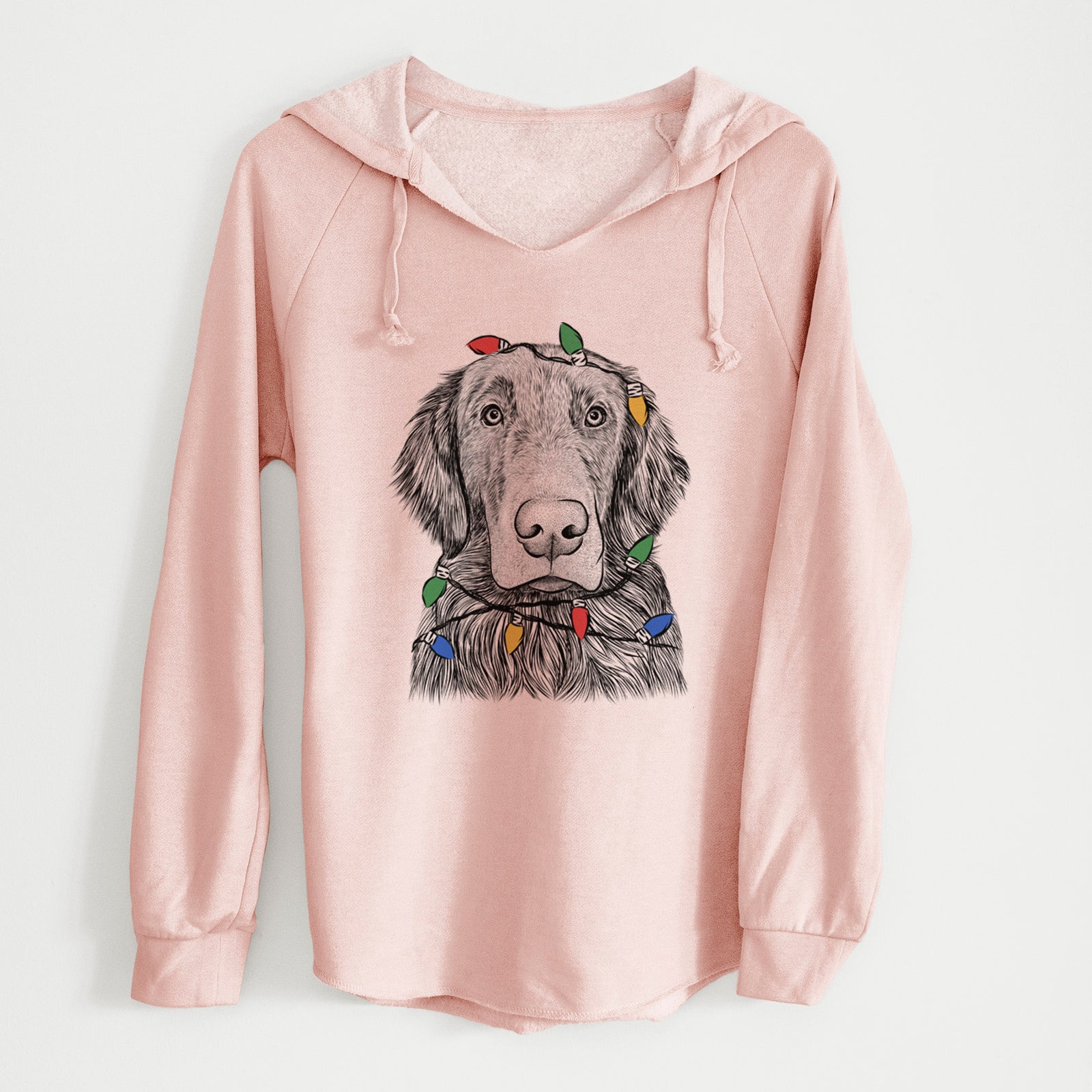 Christmas Lights Pippin the Flat Coated Retriever - Cali Wave Hooded Sweatshirt