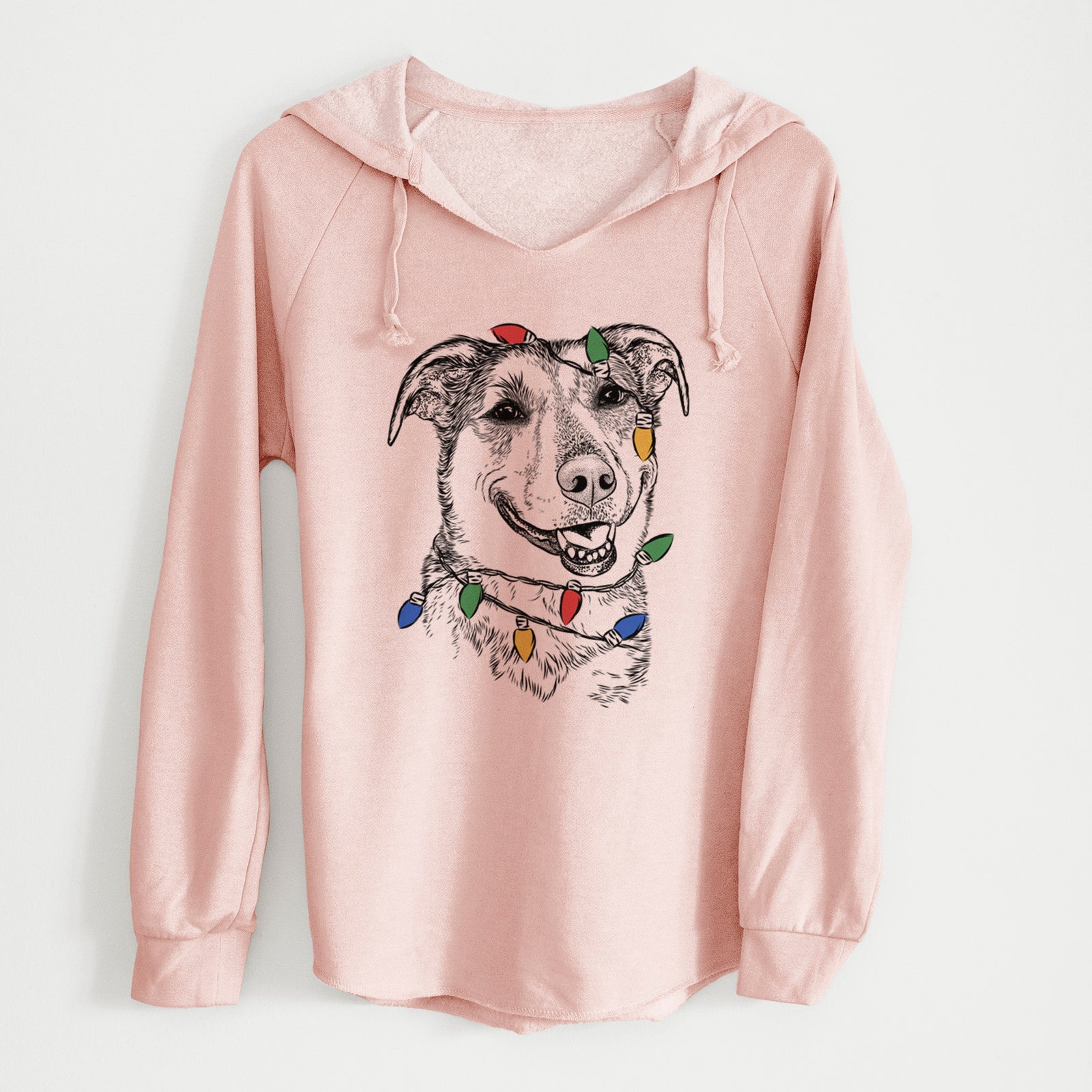Christmas Lights Pippin the Shepherd Mix - Cali Wave Hooded Sweatshirt