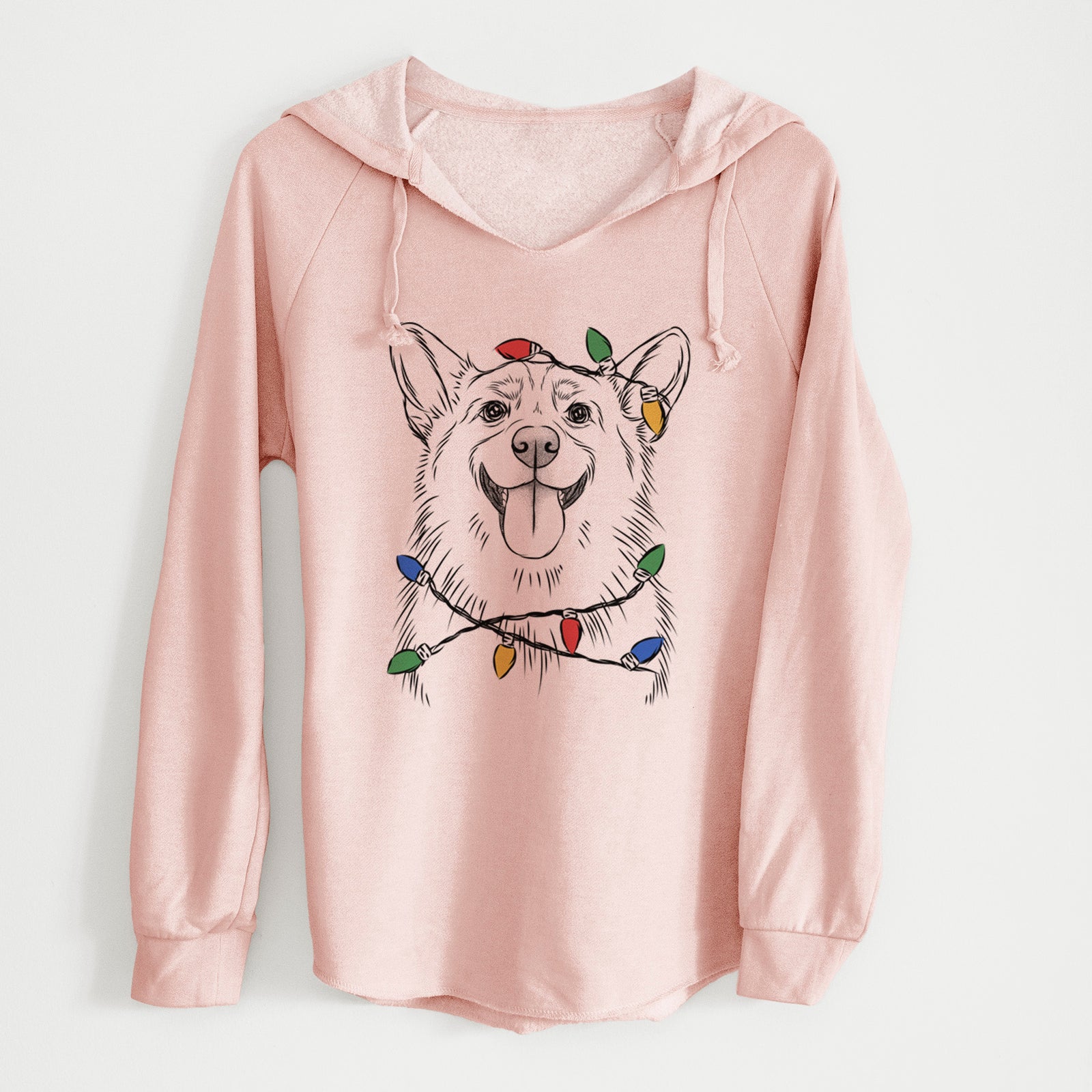 Christmas Lights Porter the Pembroke Welsh Corgi - Cali Wave Hooded Sweatshirt