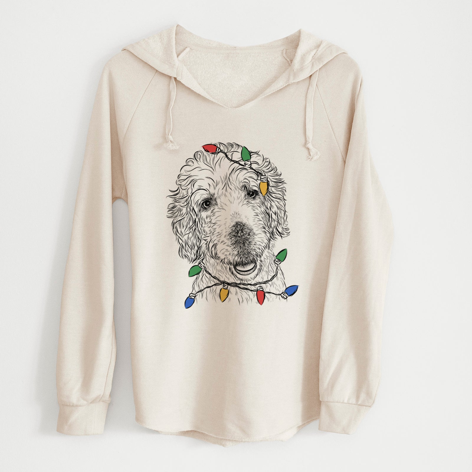 Christmas Lights Preston the Labradoodle - Cali Wave Hooded Sweatshirt