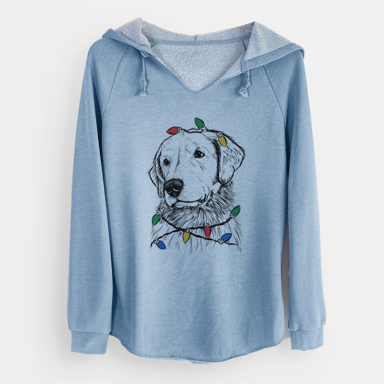 Christmas Lights Quinn the Golden Retriever - Cali Wave Hooded Sweatshirt