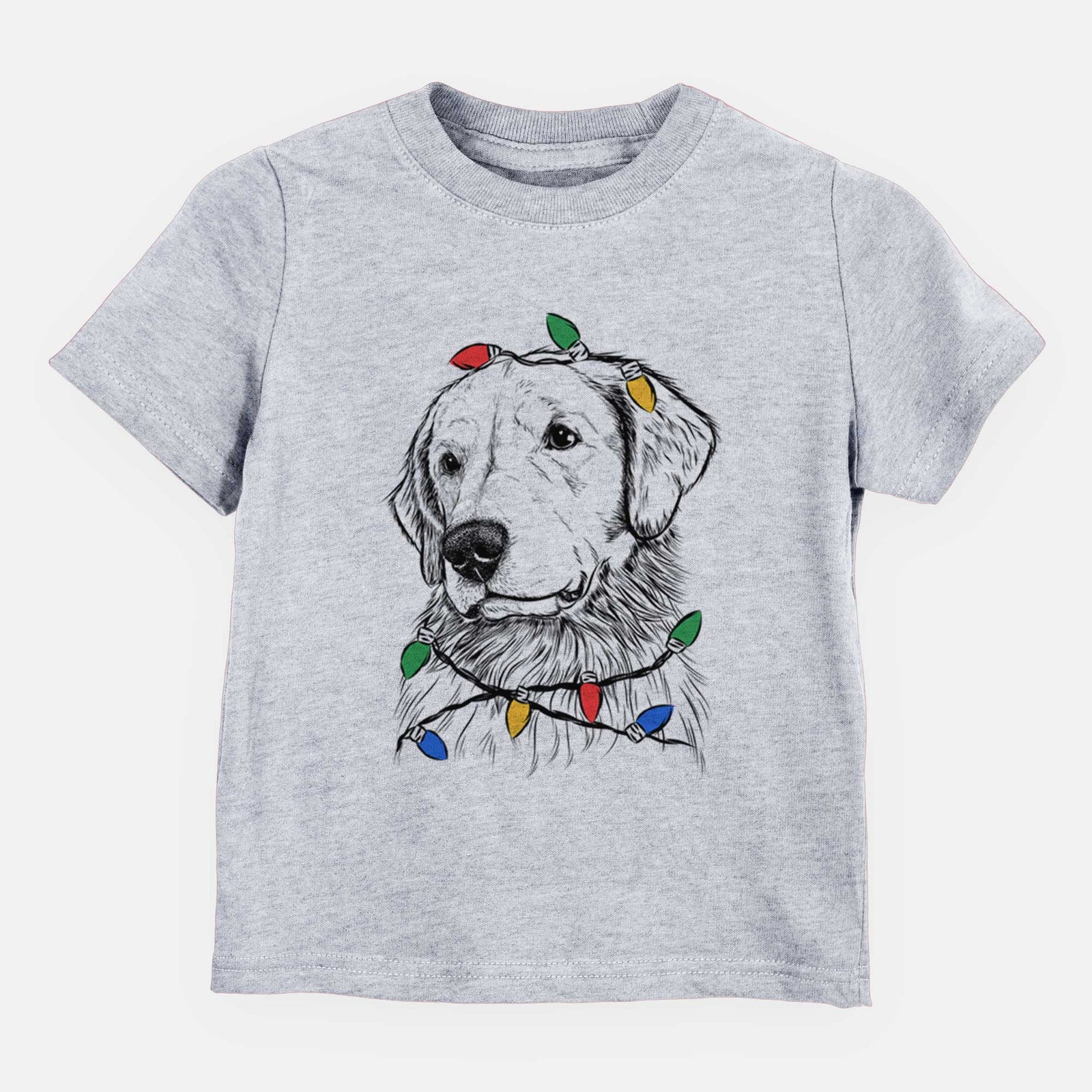 Christmas Lights Quinn the Golden Retriever - Kids/Youth/Toddler Shirt