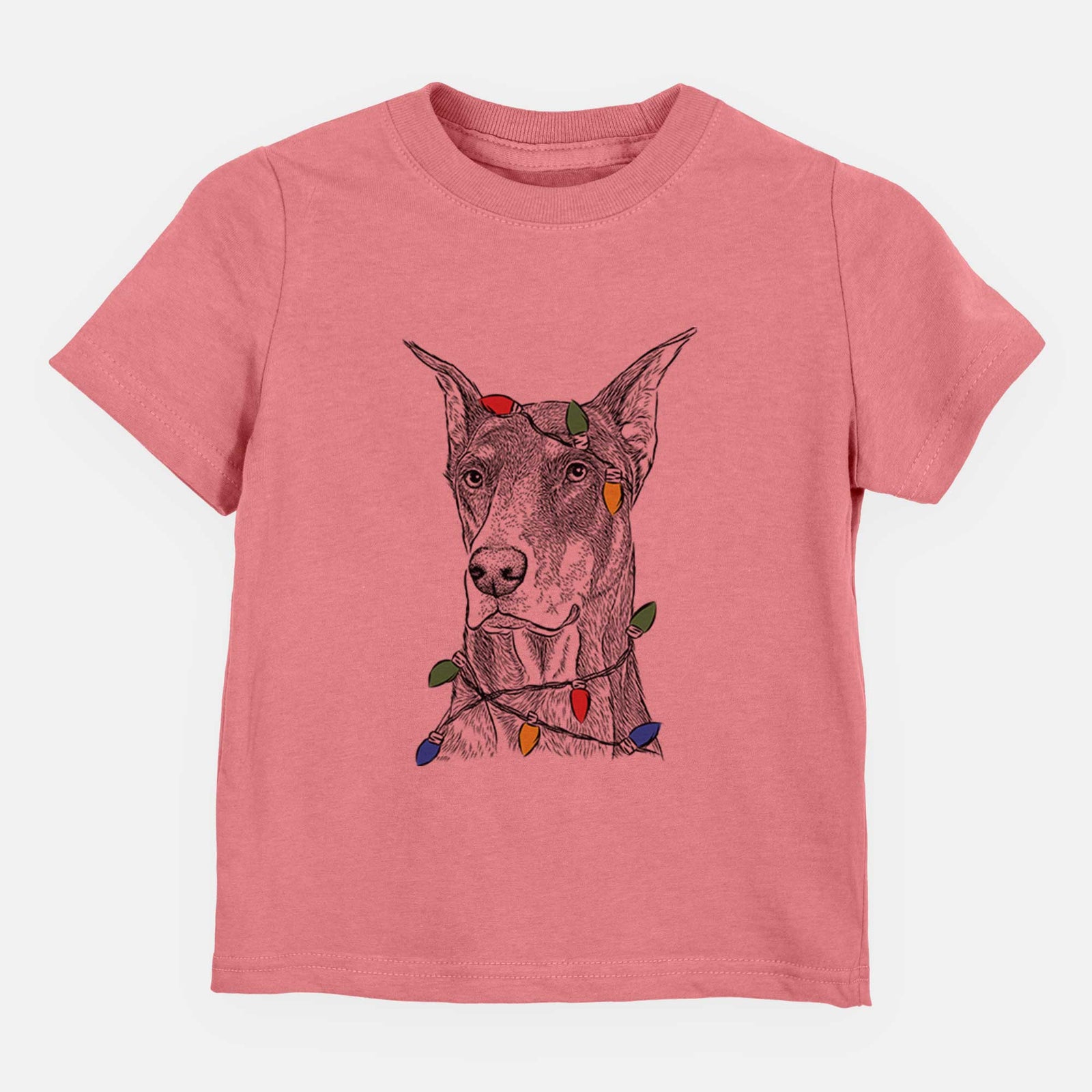 Christmas Lights RJ the Doberman Pinscher - Kids/Youth/Toddler Shirt