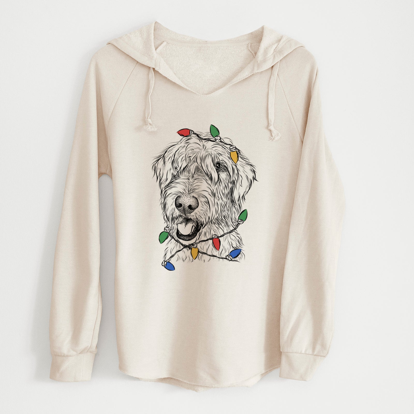 Christmas Lights Ragnar the Irish Wolfhound - Cali Wave Hooded Sweatshirt