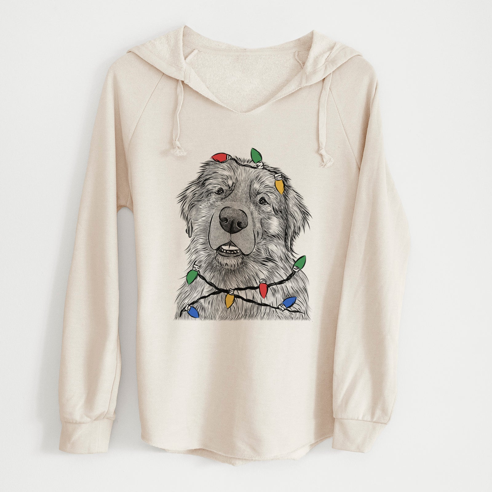 Christmas Lights Ralph the Leonberger - Cali Wave Hooded Sweatshirt