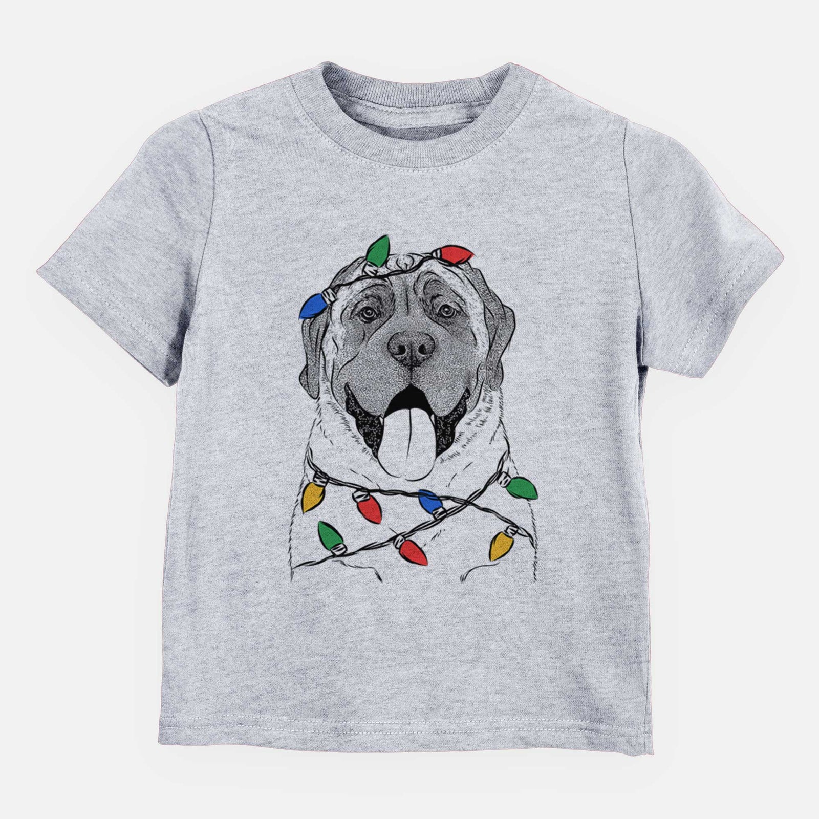 Christmas Lights Remmie the English Mastiff - Kids/Youth/Toddler Shirt