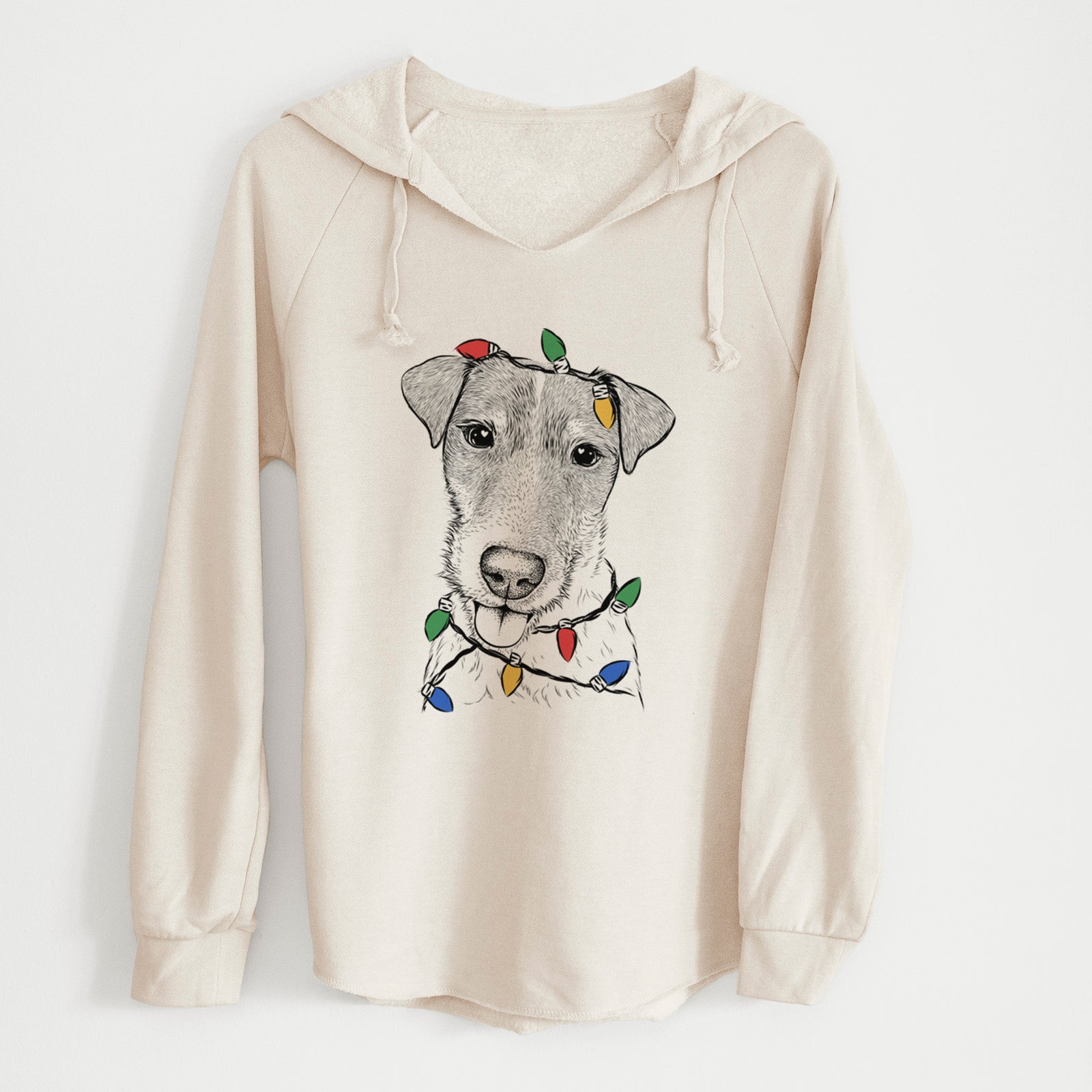 Christmas Lights Rider the Parson Russell Terrier - Cali Wave Hooded Sweatshirt