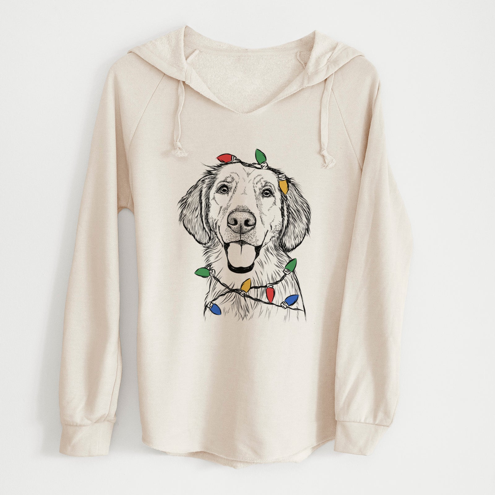 Christmas Lights Riley the Golden Retriever - Cali Wave Hooded Sweatshirt