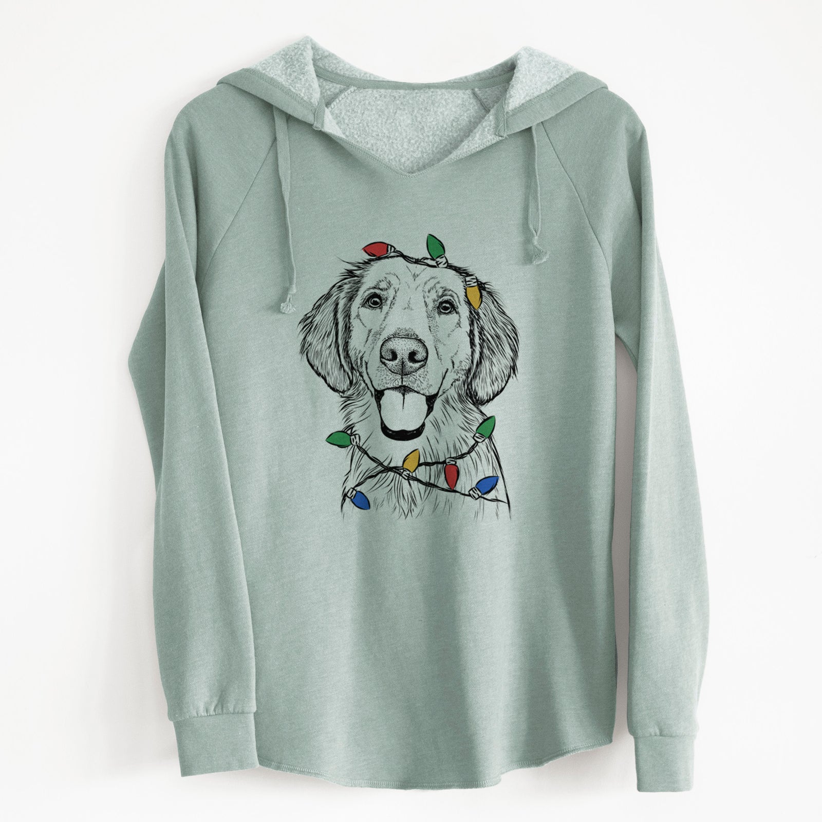 Christmas Lights Riley the Golden Retriever - Cali Wave Hooded Sweatshirt