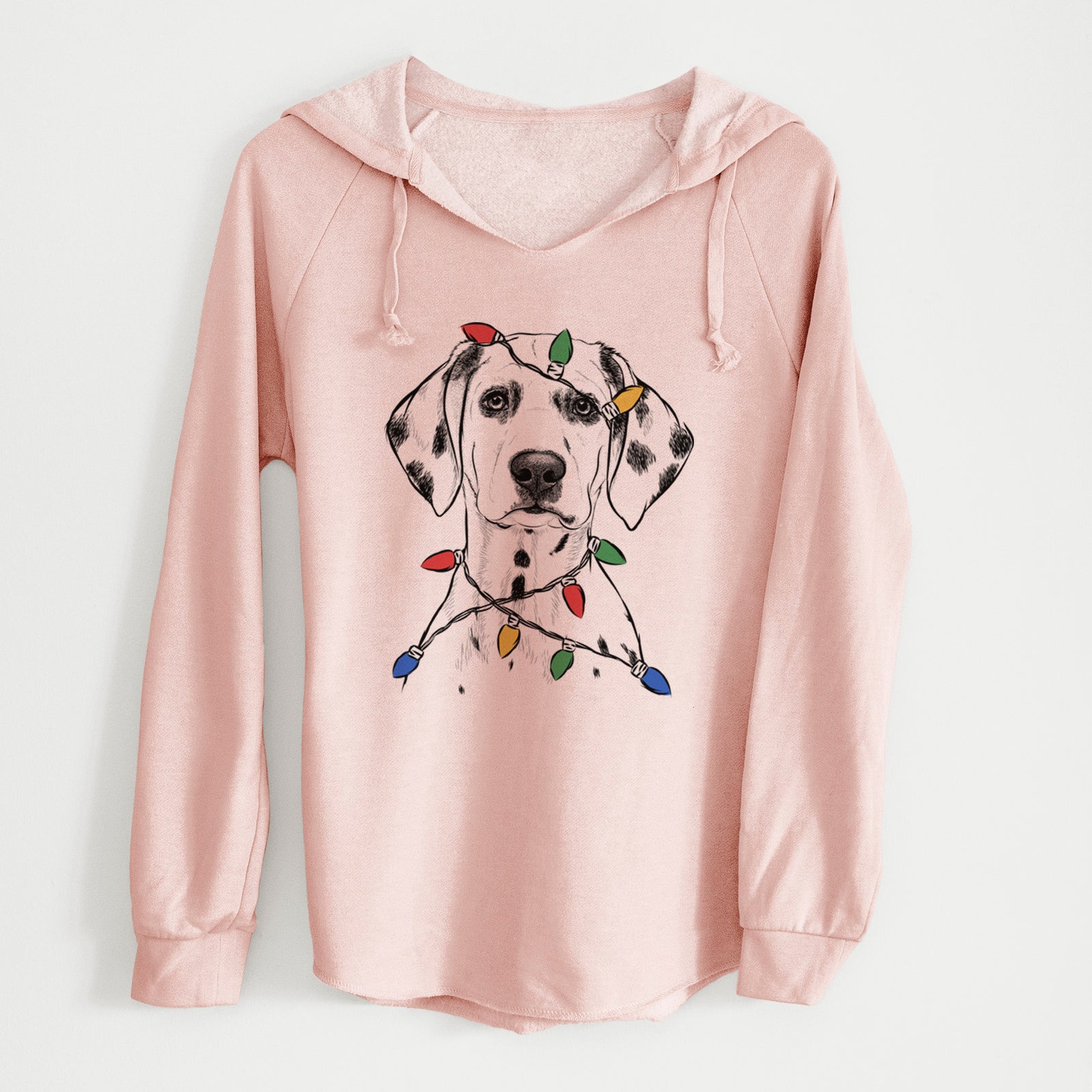 Christmas Lights Riot the Dalmatian - Cali Wave Hooded Sweatshirt