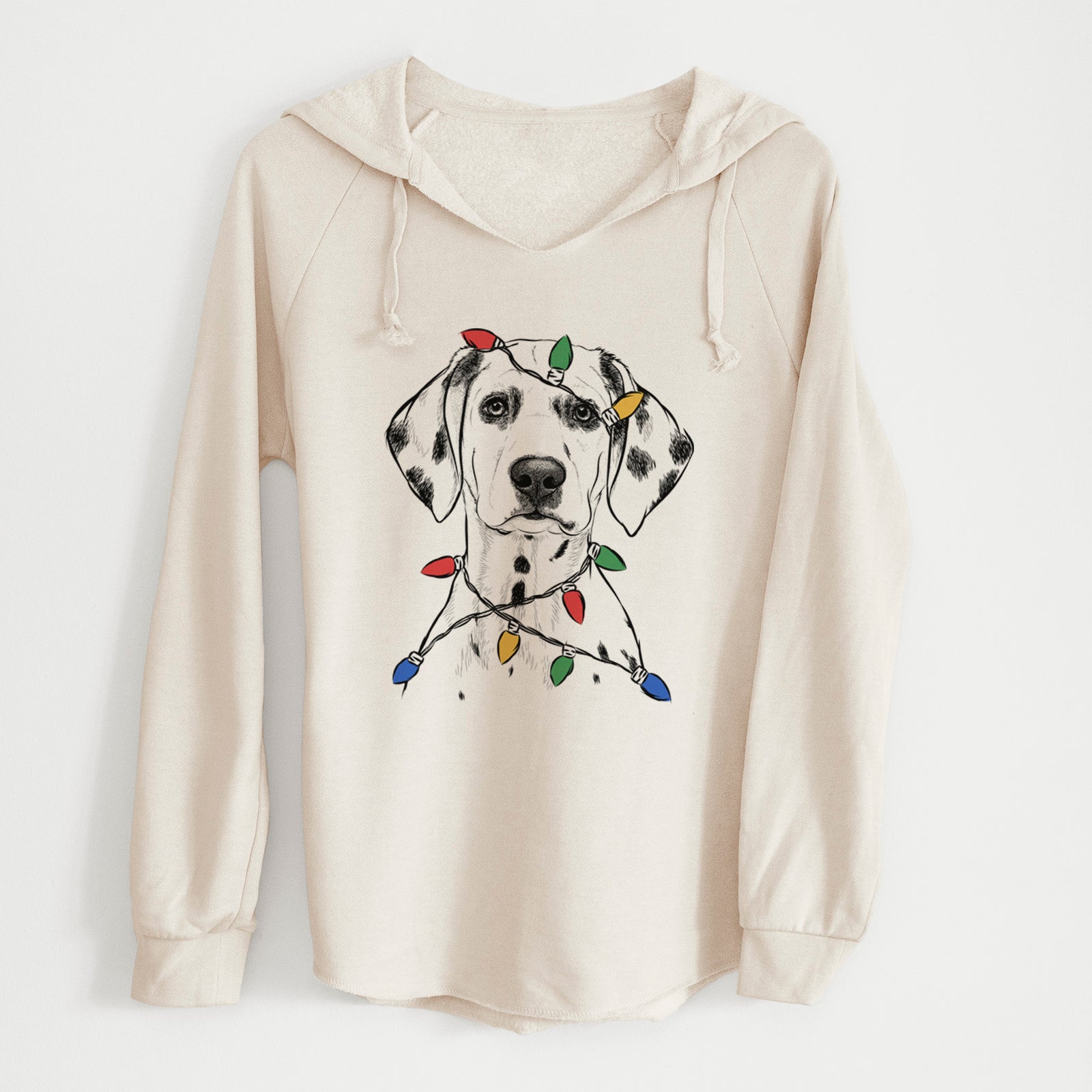 Christmas Lights Riot the Dalmatian - Cali Wave Hooded Sweatshirt
