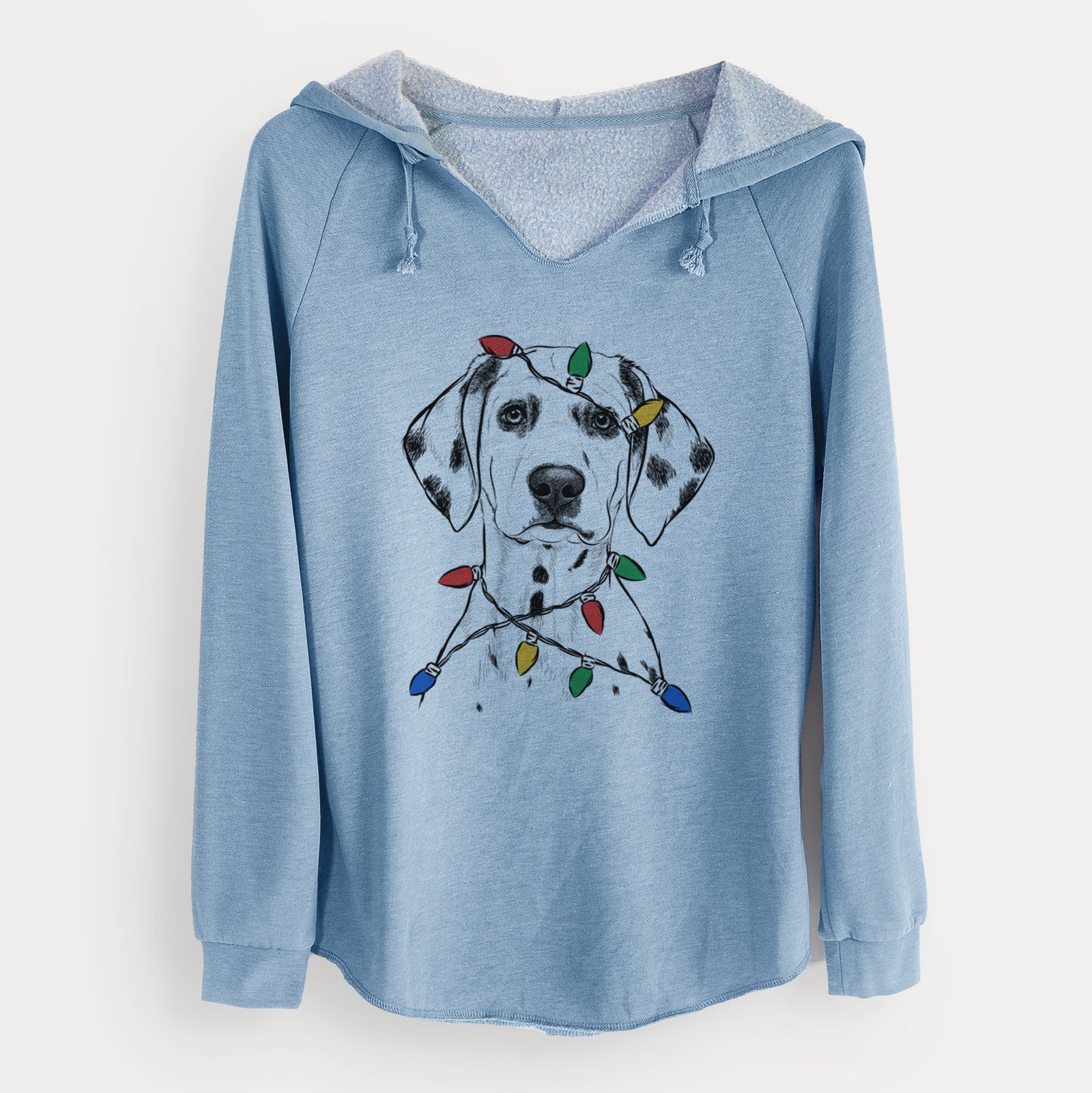 Christmas Lights Riot the Dalmatian - Cali Wave Hooded Sweatshirt