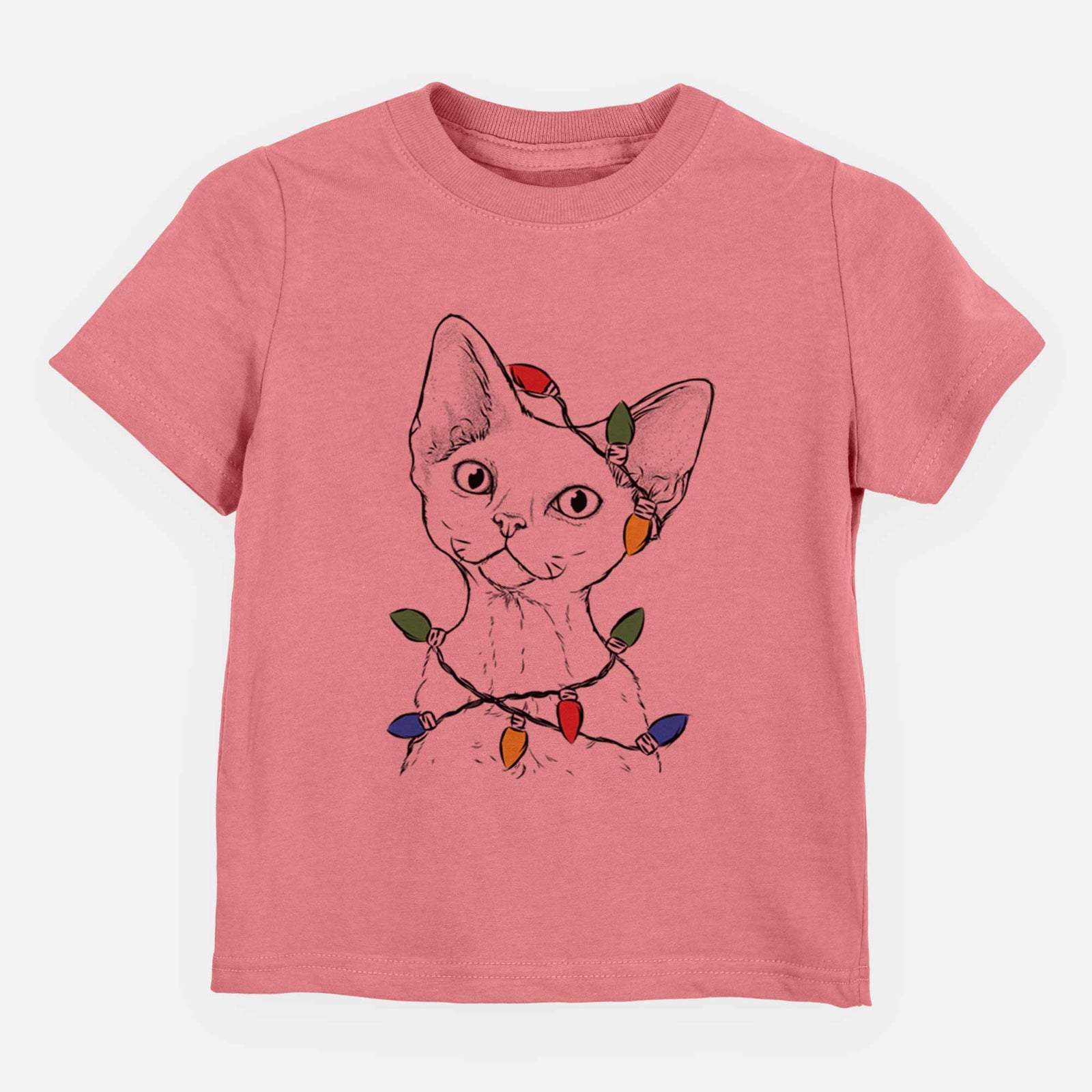 Christmas Lights Ripley the Devon Rex Cat - Kids/Youth/Toddler Shirt