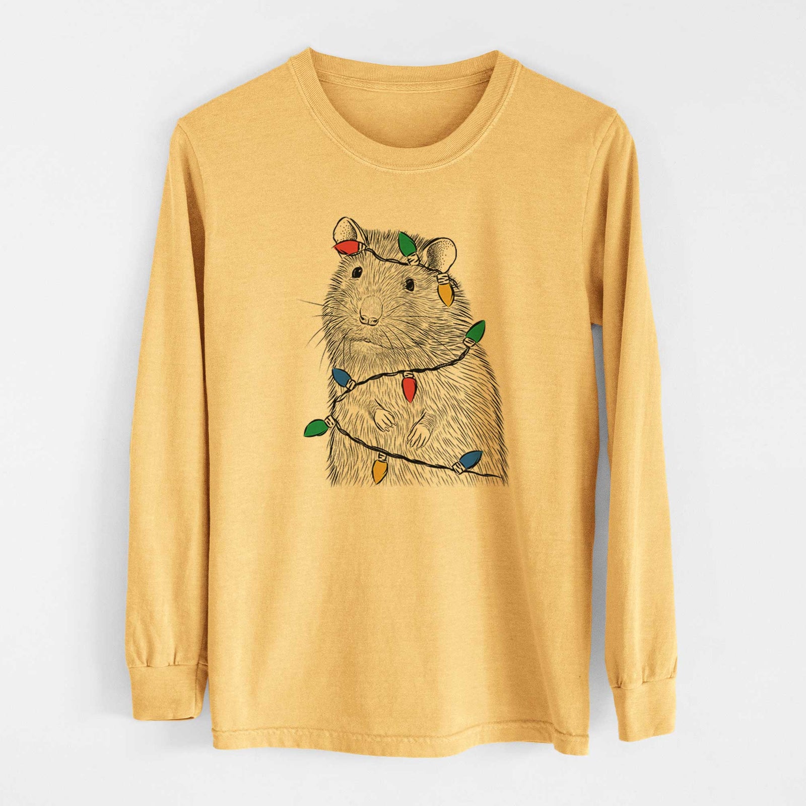 Christmas Lights Rizzo the Rat - Heavyweight 100% Cotton Long Sleeve