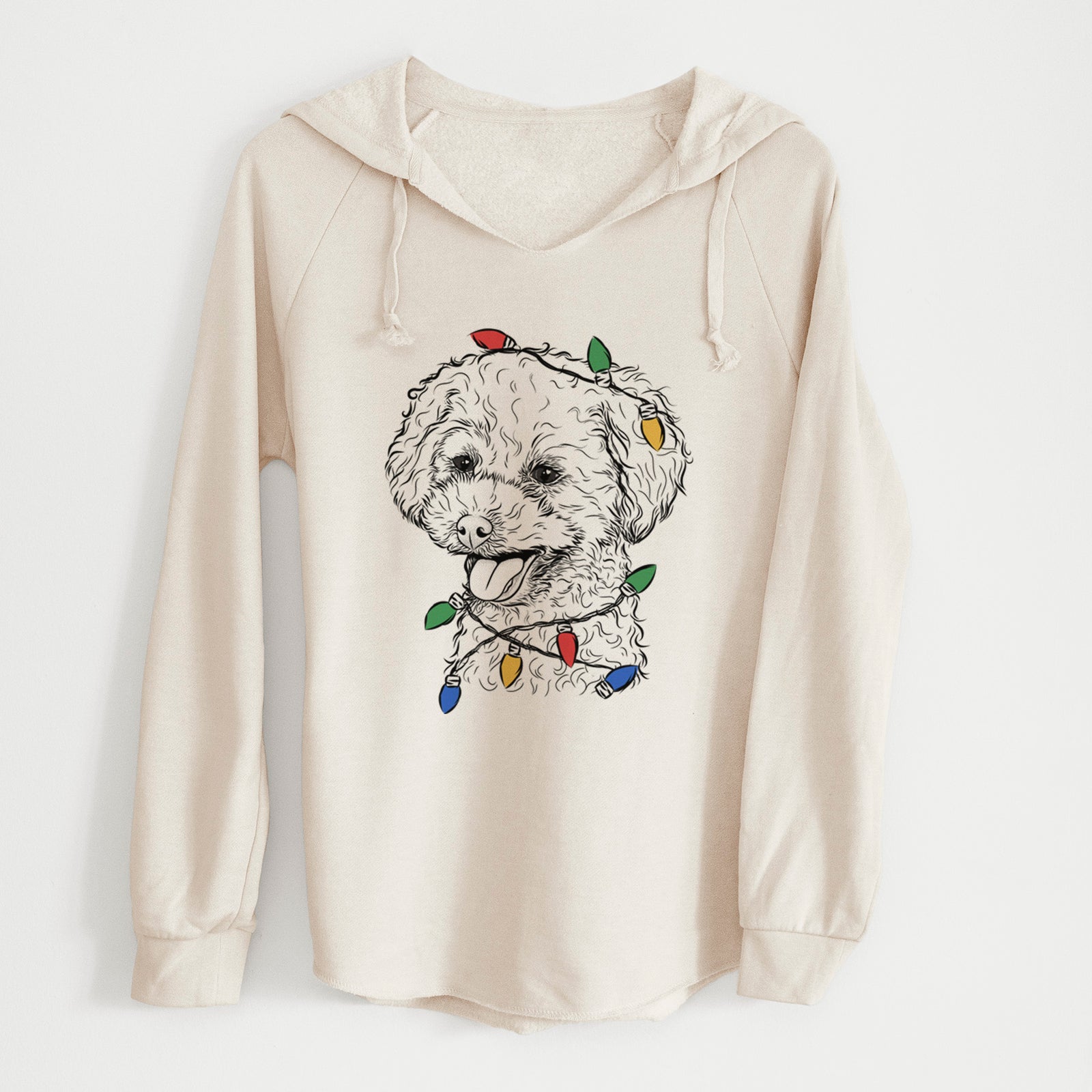 Christmas Lights Rocky the Teacup Poodle - Cali Wave Hooded Sweatshirt