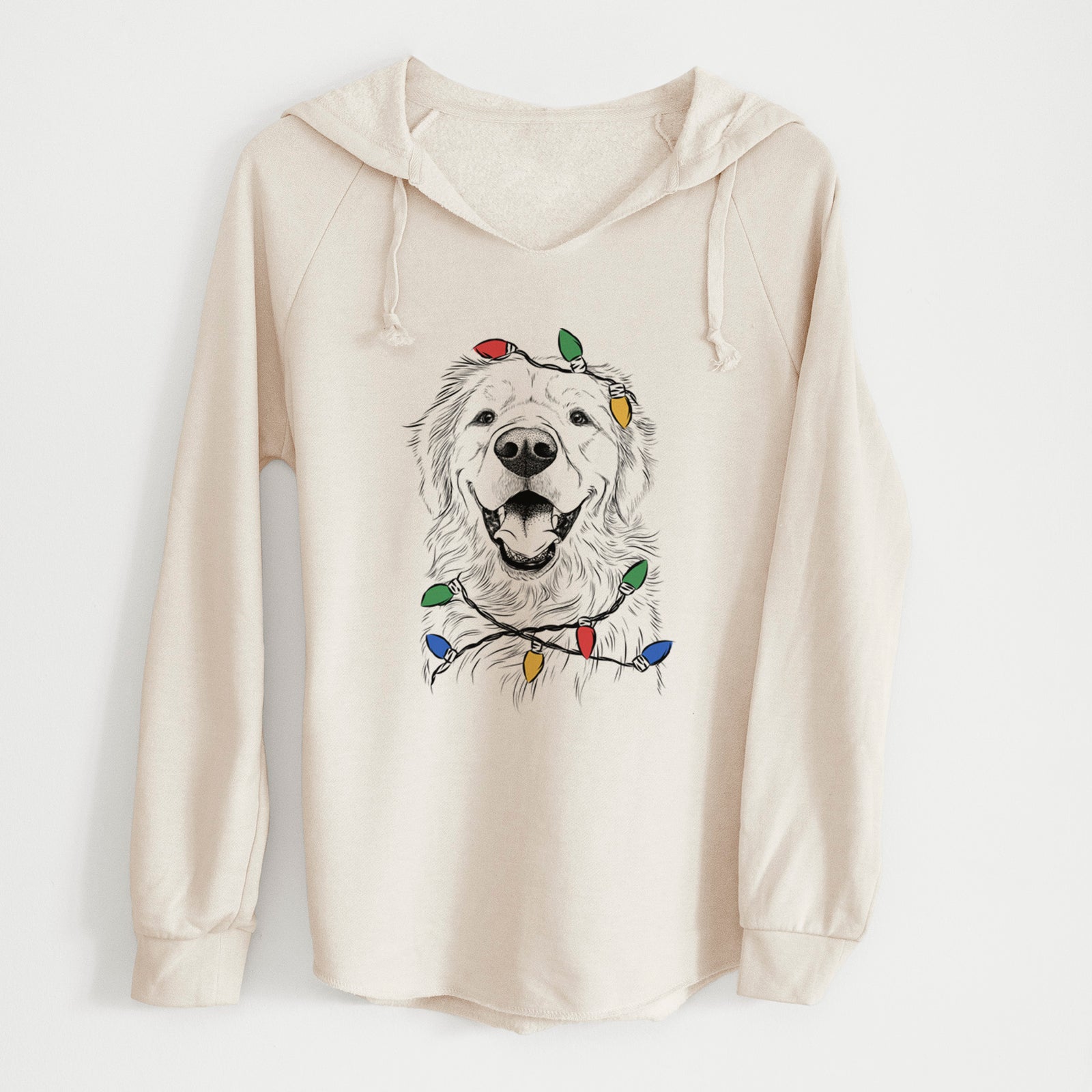 Christmas Lights Roger the Golden Retriever - Cali Wave Hooded Sweatshirt