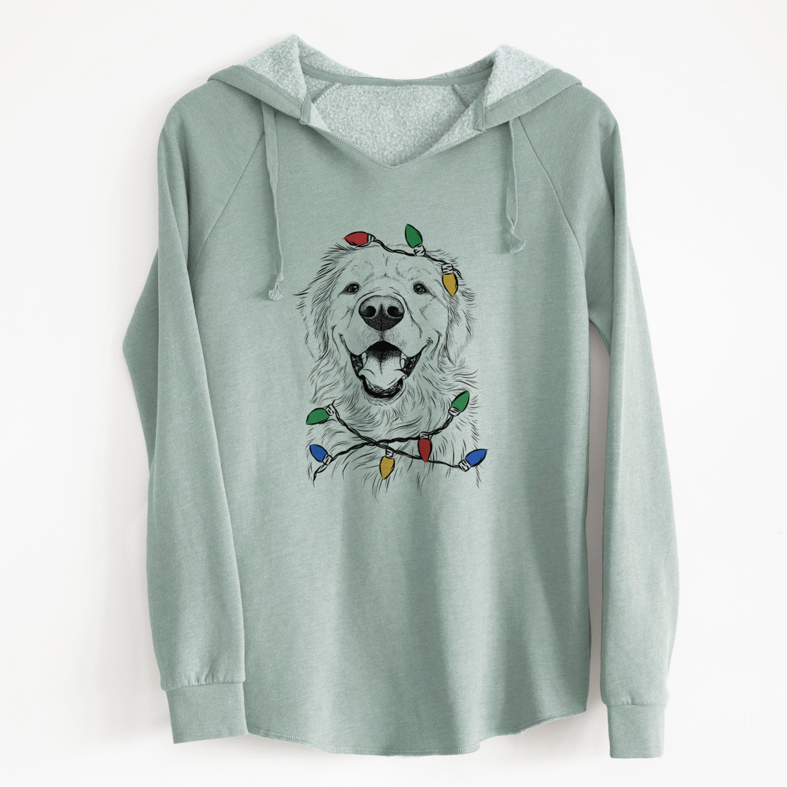 Christmas Lights Roger the Golden Retriever - Cali Wave Hooded Sweatshirt