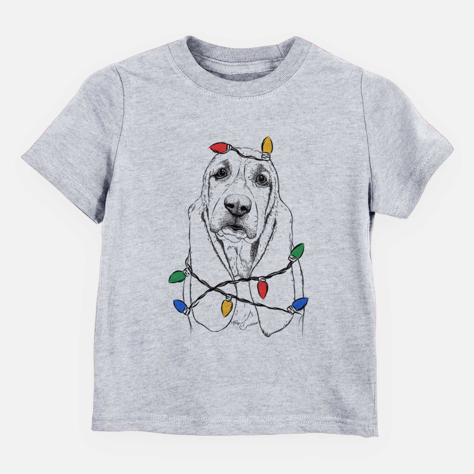 Christmas Lights Rolo the Basset Hound - Kids/Youth/Toddler Shirt
