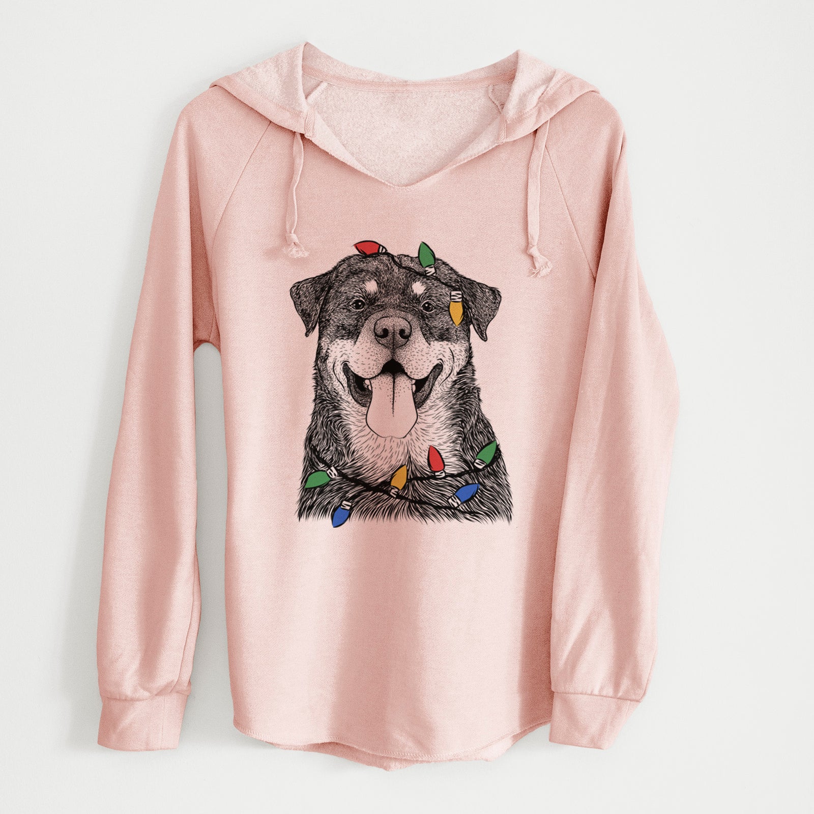 Christmas Lights Romeo the Rottweiler - Cali Wave Hooded Sweatshirt