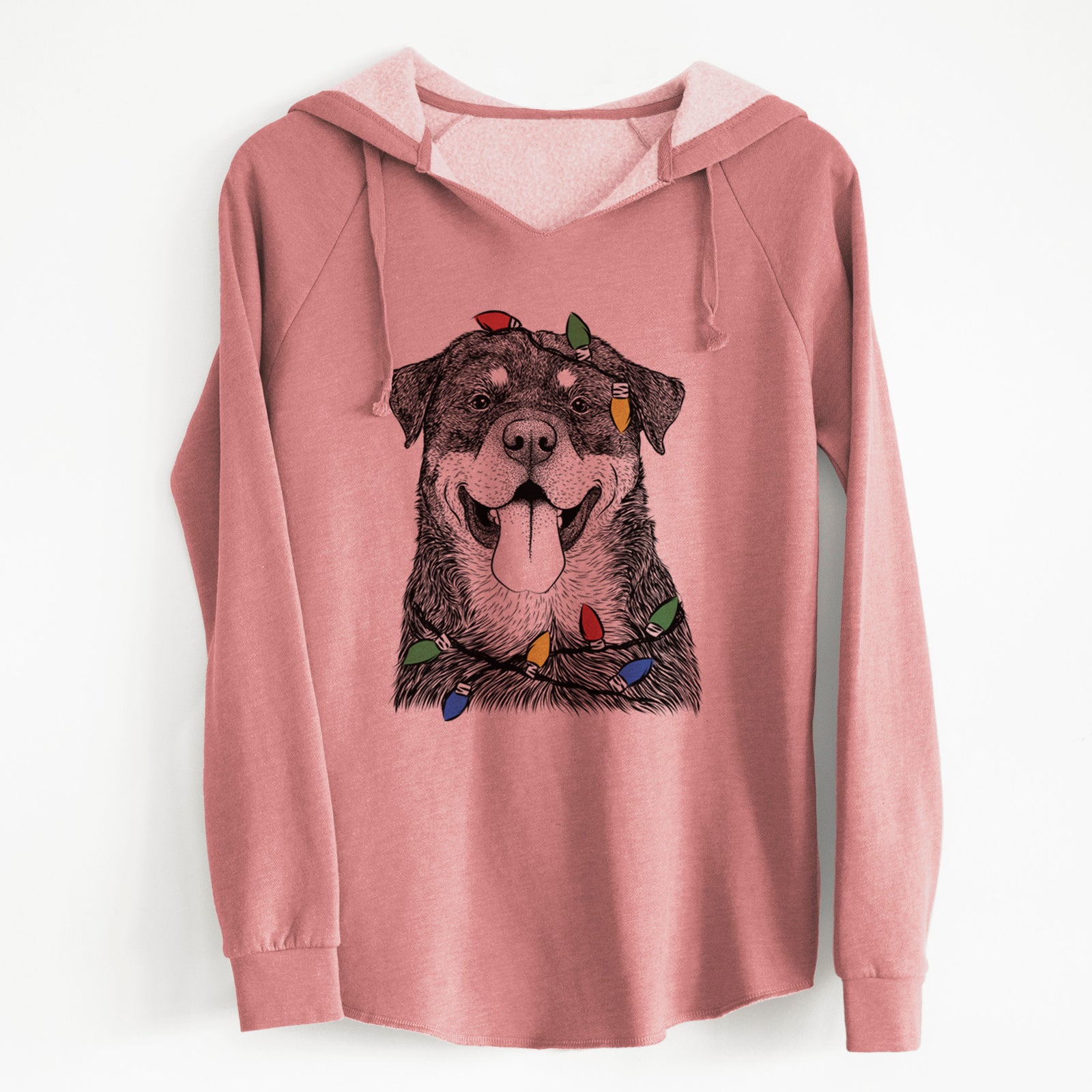 Christmas Lights Romeo the Rottweiler - Cali Wave Hooded Sweatshirt