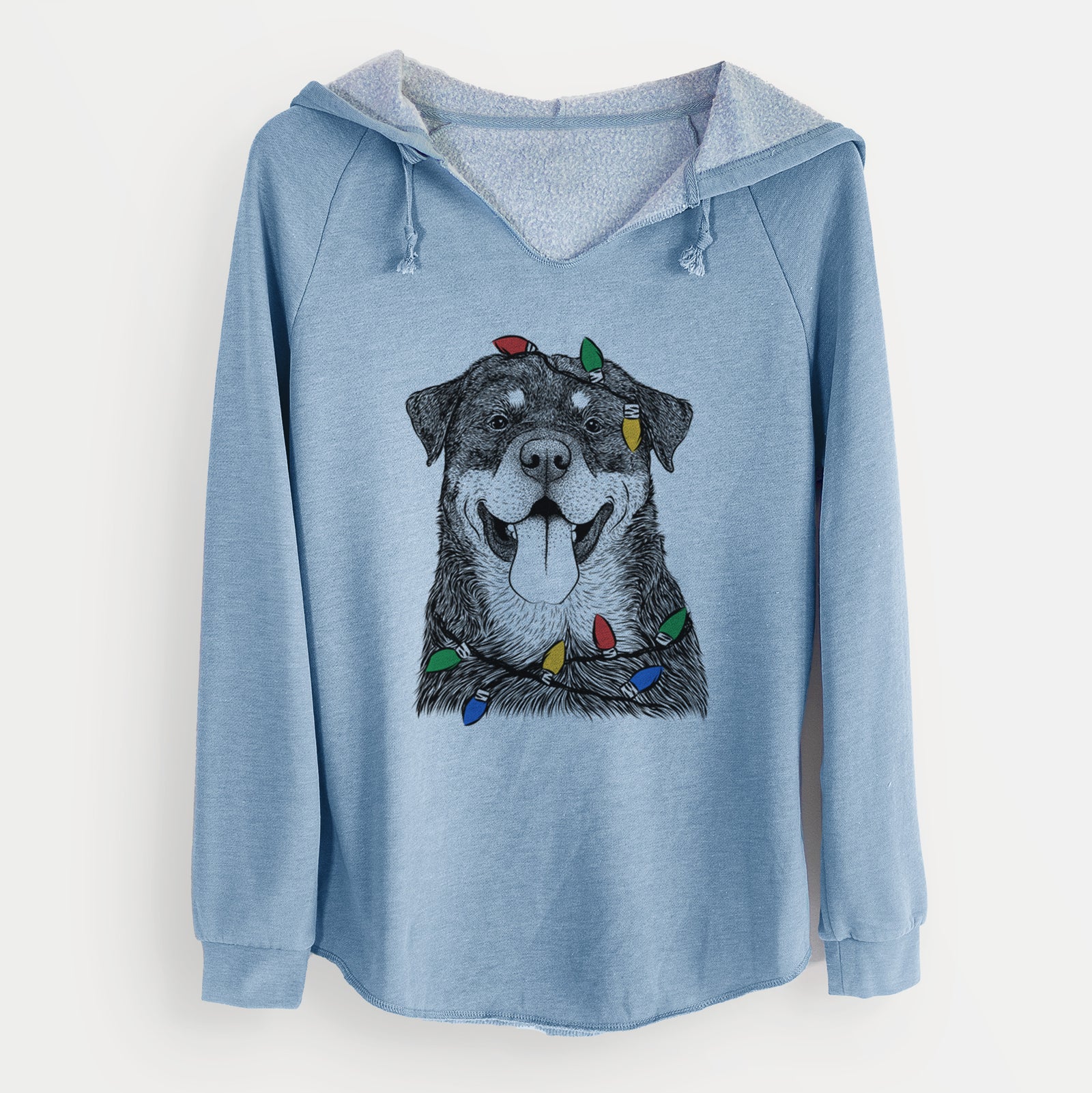 Christmas Lights Romeo the Rottweiler - Cali Wave Hooded Sweatshirt