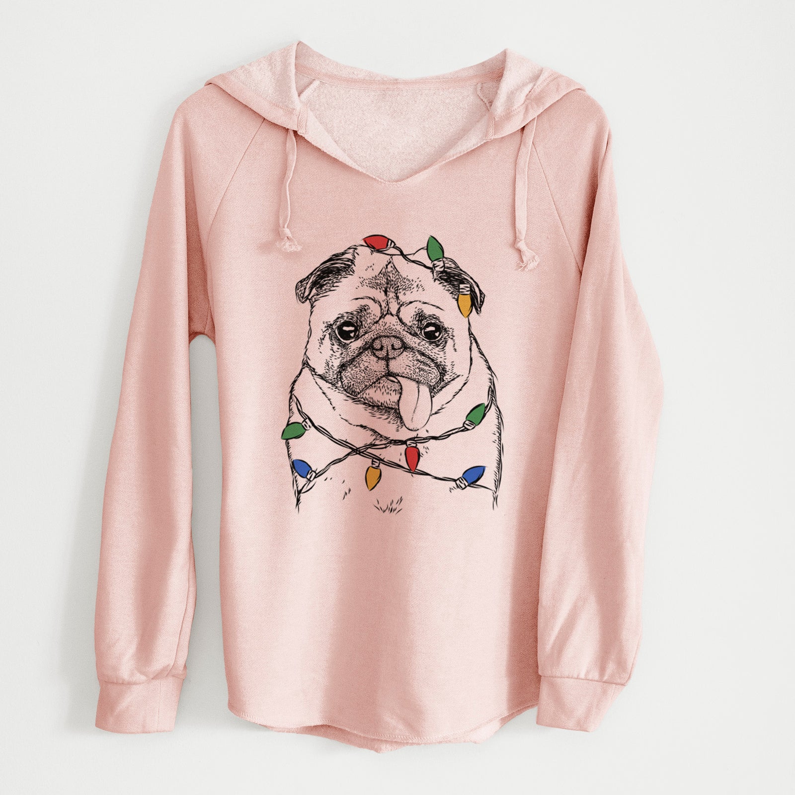 Christmas Lights Rosie the Pug - Cali Wave Hooded Sweatshirt