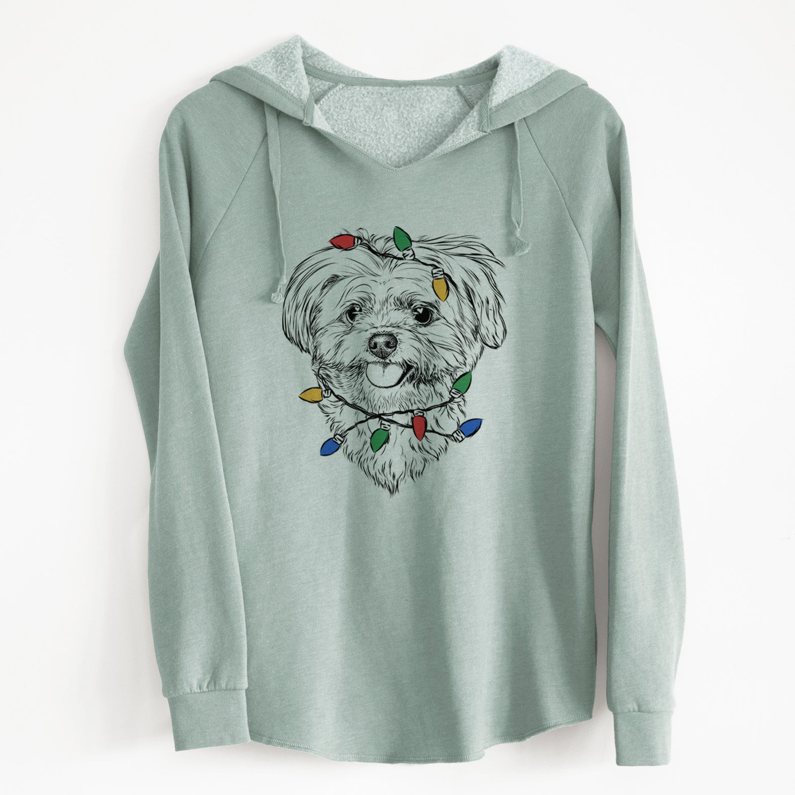 Christmas Lights Rosie the Maltipoo - Cali Wave Hooded Sweatshirt