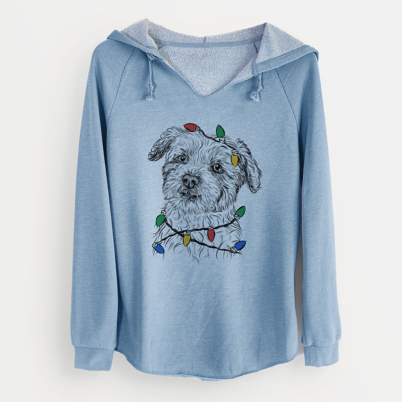 Christmas Lights Roxie the Schnauzer Shih Tzu Mix - Cali Wave Hooded Sweatshirt