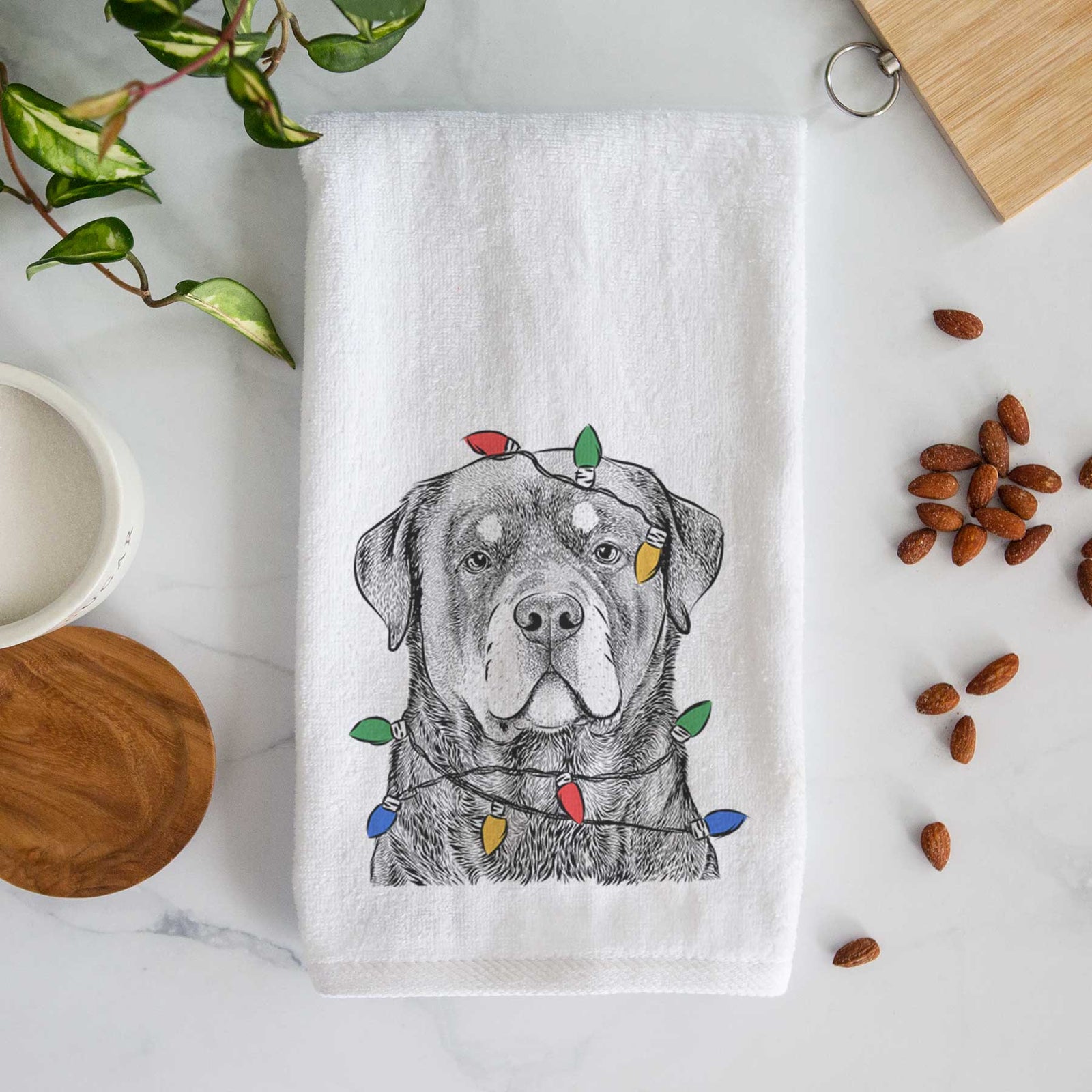Sarge the Rottweiler Decorative Hand Towel