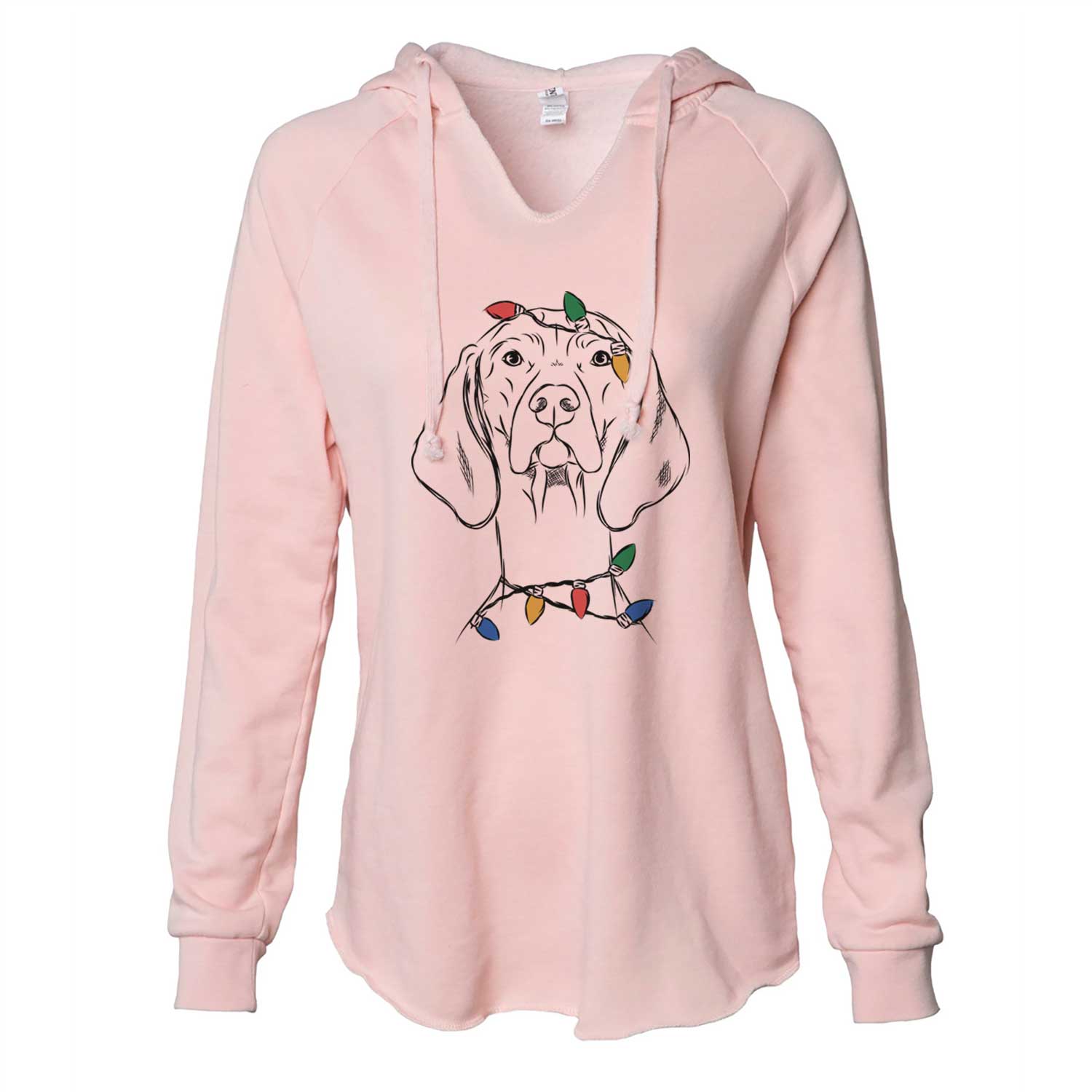 Christmas Lights Sawyer the Vizsla - Cali Wave Hooded Sweatshirt